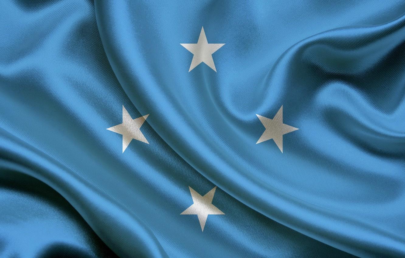 Wallpaper Flag, Blue, Texture, Stars, Flag, Satin, Satin, Micronesia