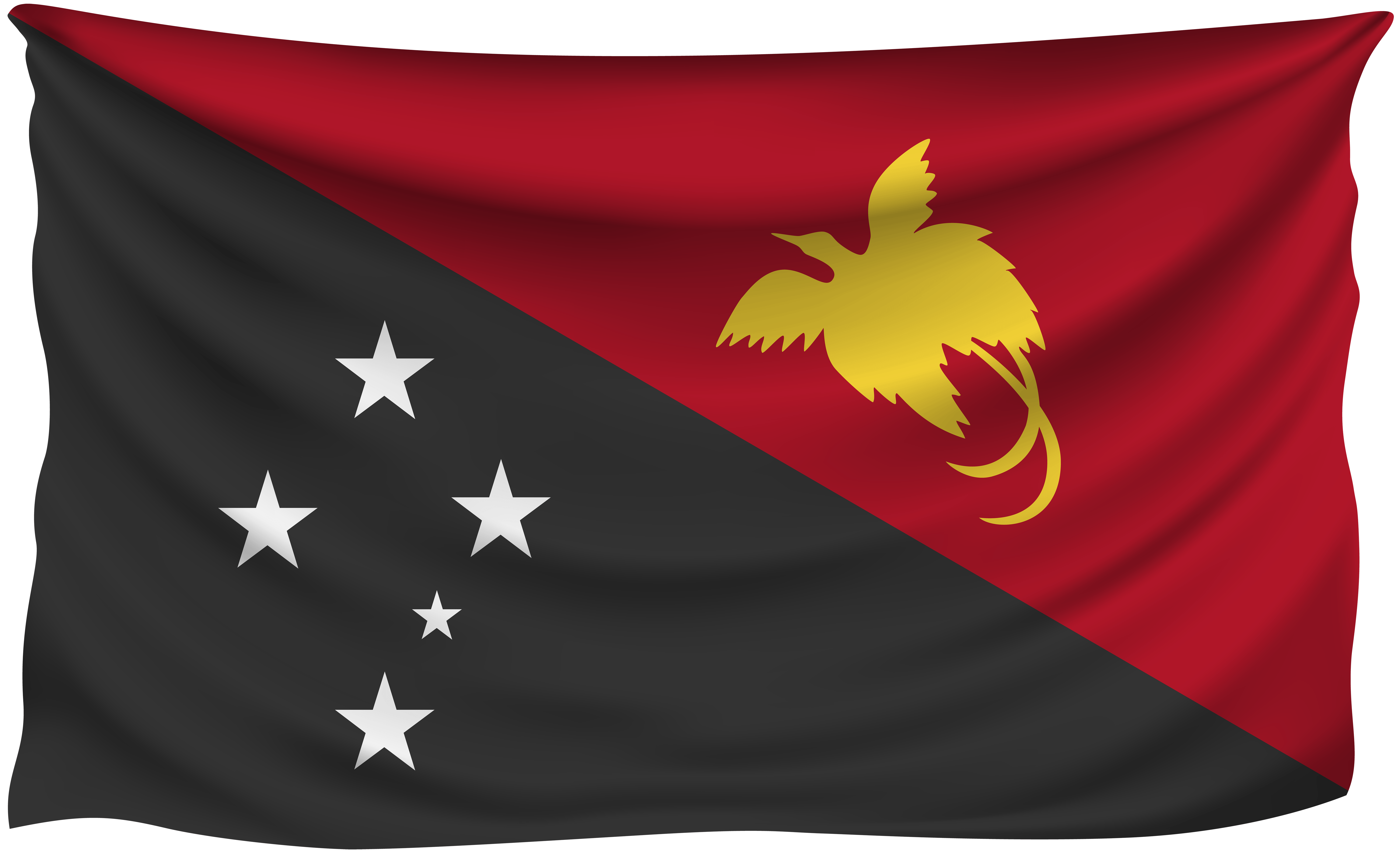 Papua New Guinea Wrinkled Flag