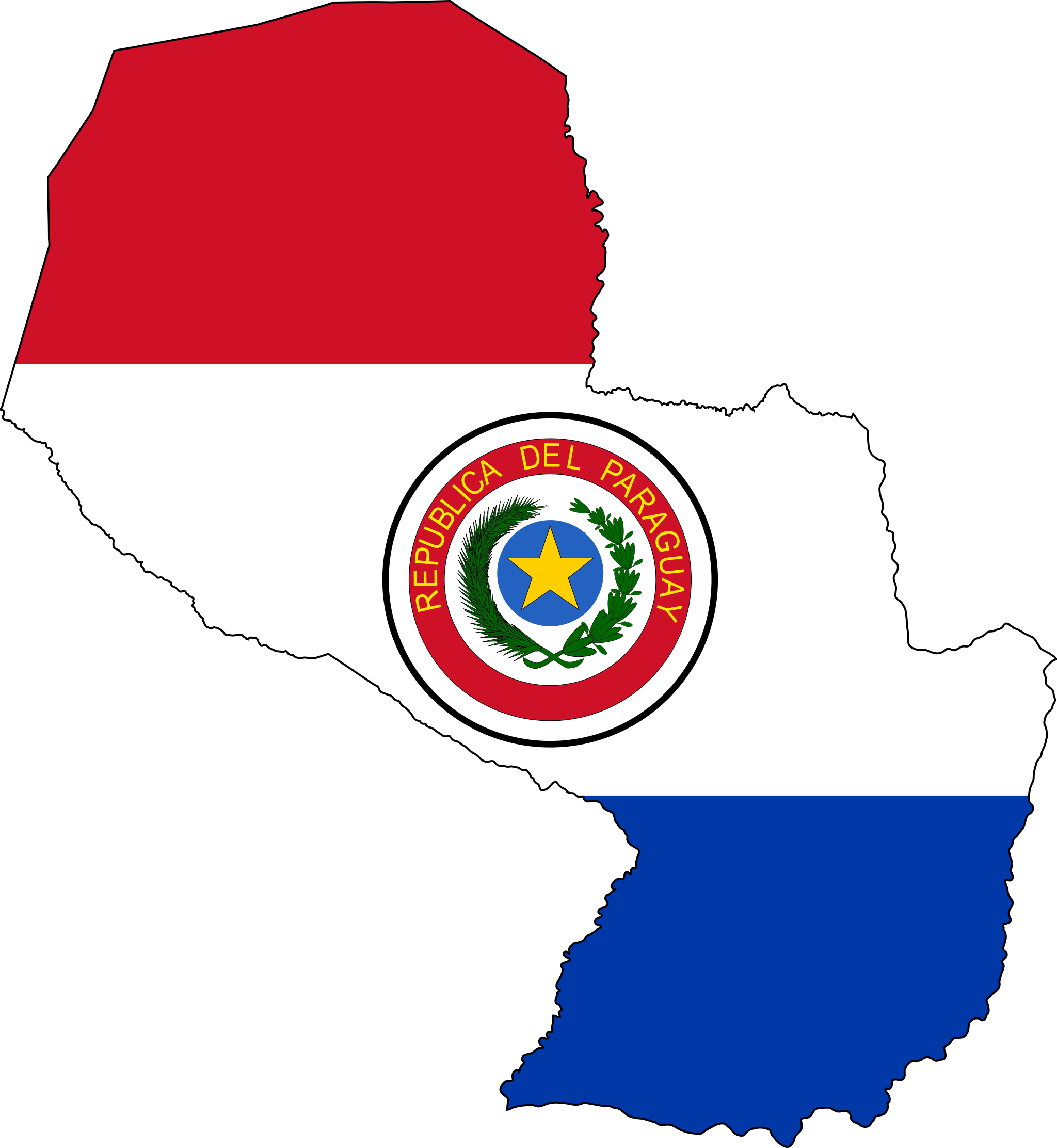 Paraguay. Flag Maps. Map picture, Flags of the world