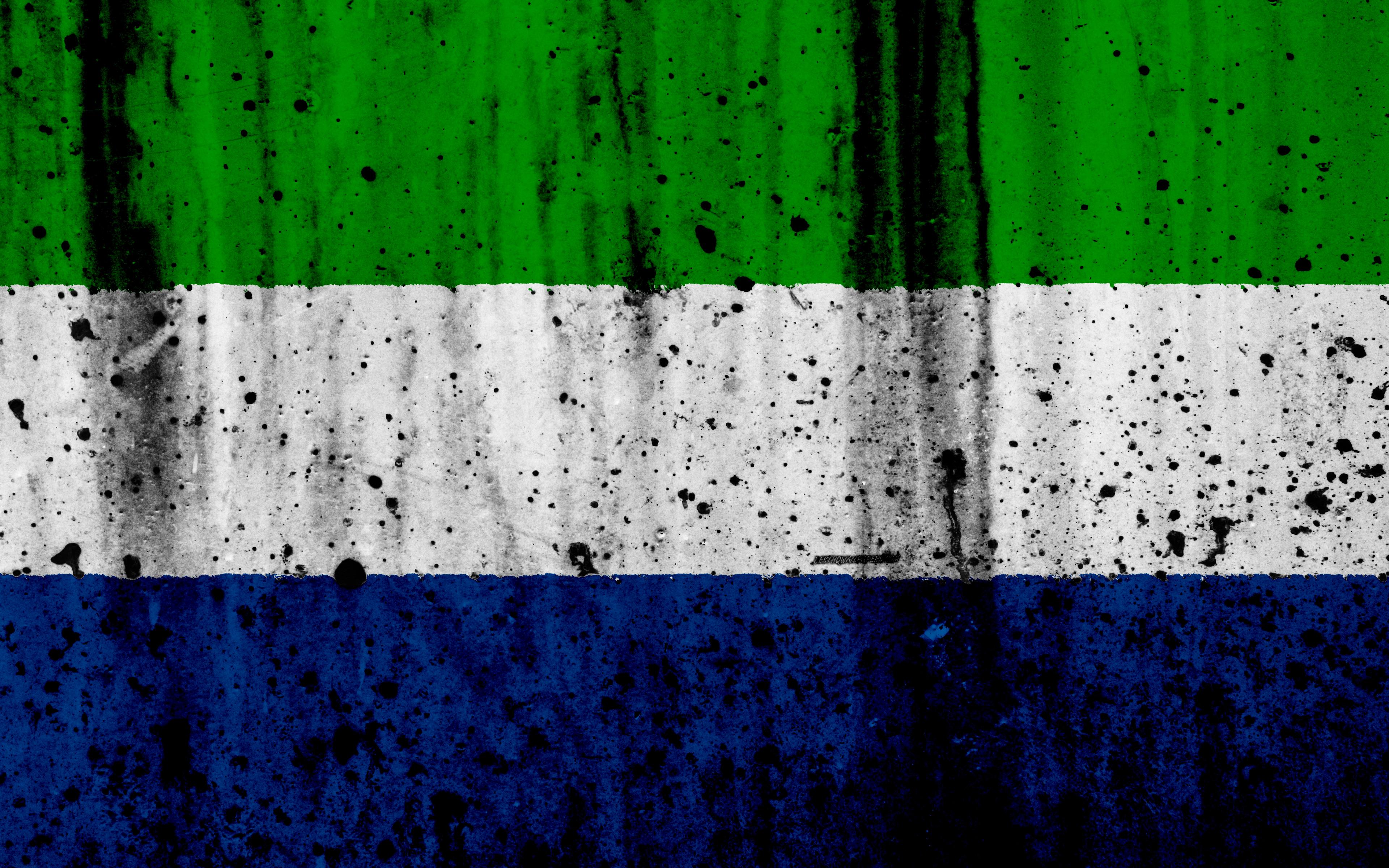 Download wallpaper Sierra Leone flag, 4k, grunge, flag of Sierra