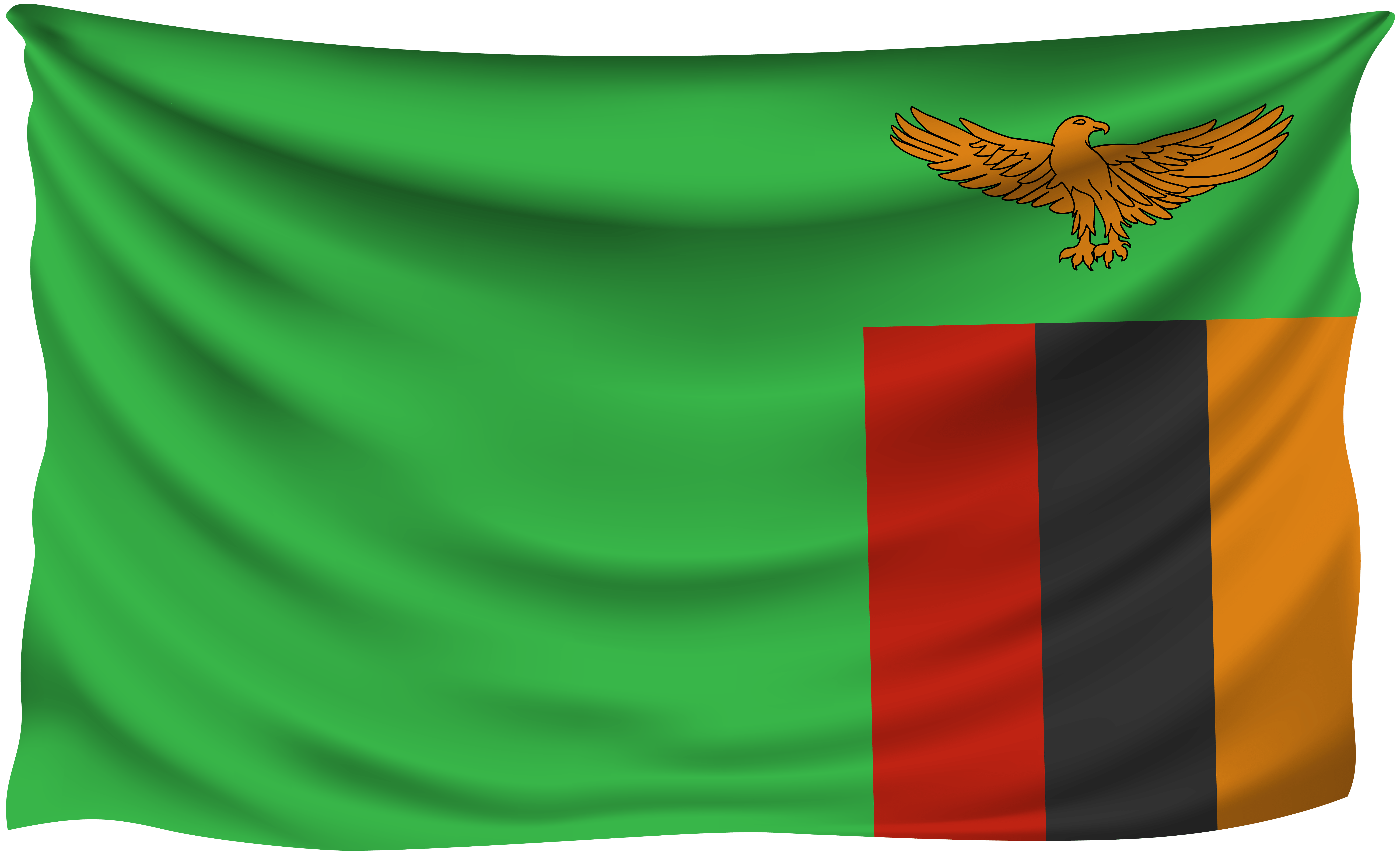 Zambia Wrinkled Flag Quality Image