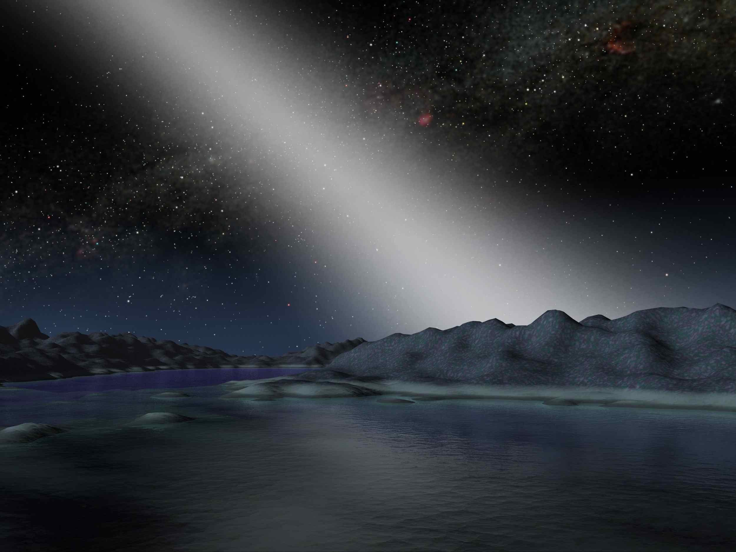 Space Image. Alien Asteroid Belt Compared to our Own (Artist Concept)