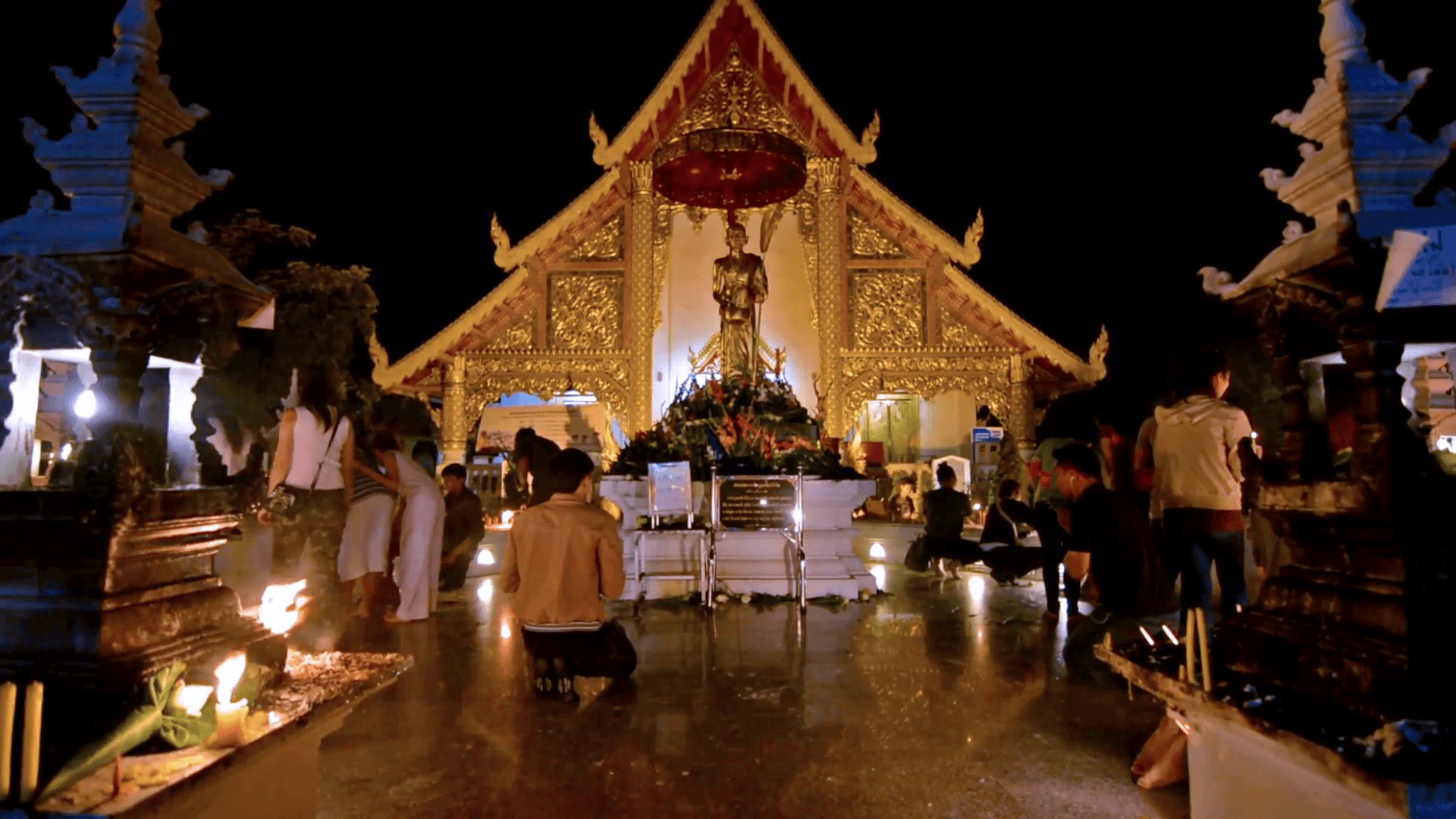 Chiang Mai, Thailand circa February 2016. Thai people praying
