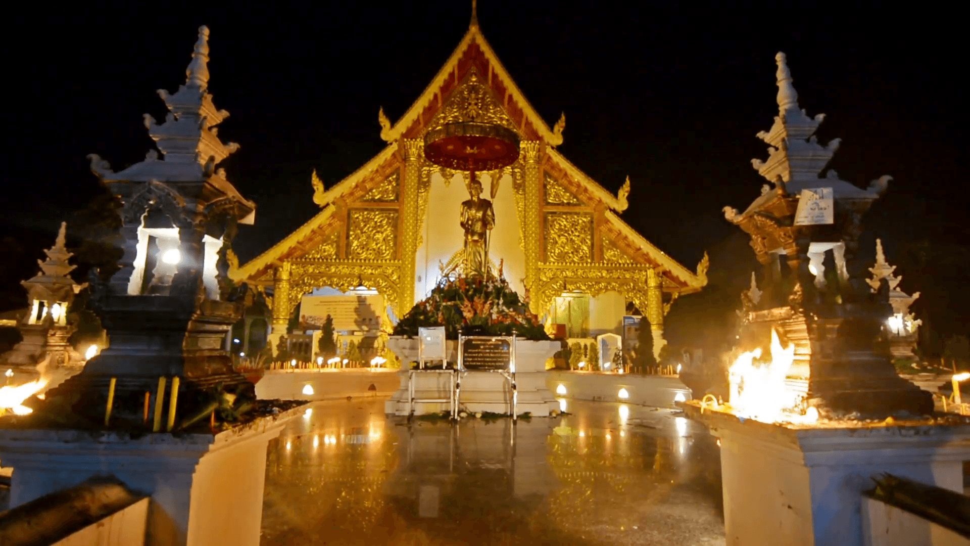 Magha Puja day in Wat Phra Singh. Chiang Mai, Thailand. Empty shrine