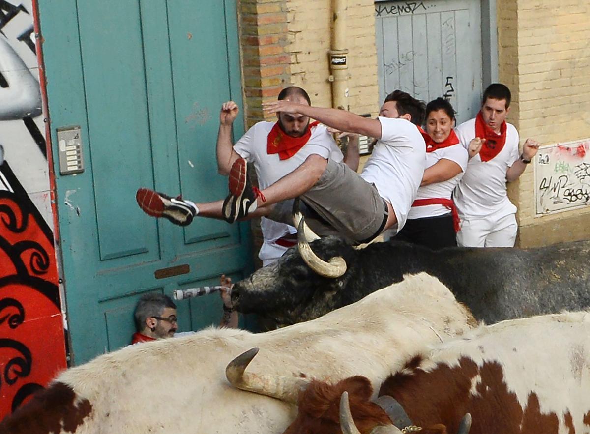 PHOTOS Running of the Bulls Angeles Times