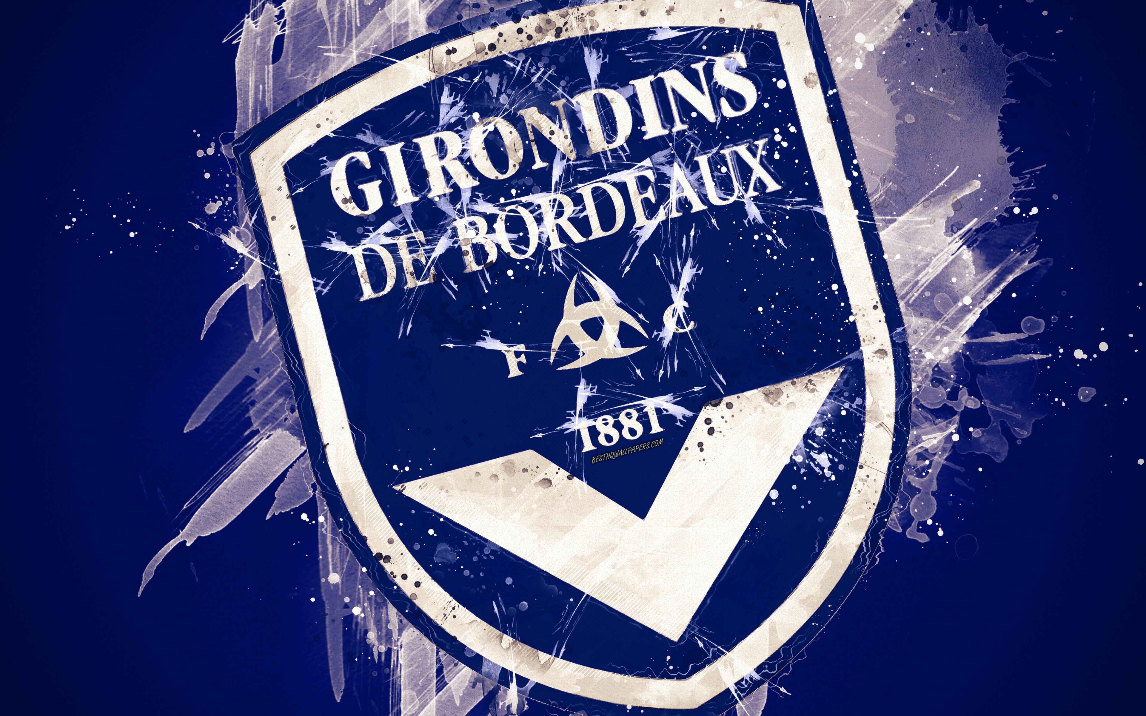 Download wallpaper FC Girondins Bordeaux, 4k, paint art, creative