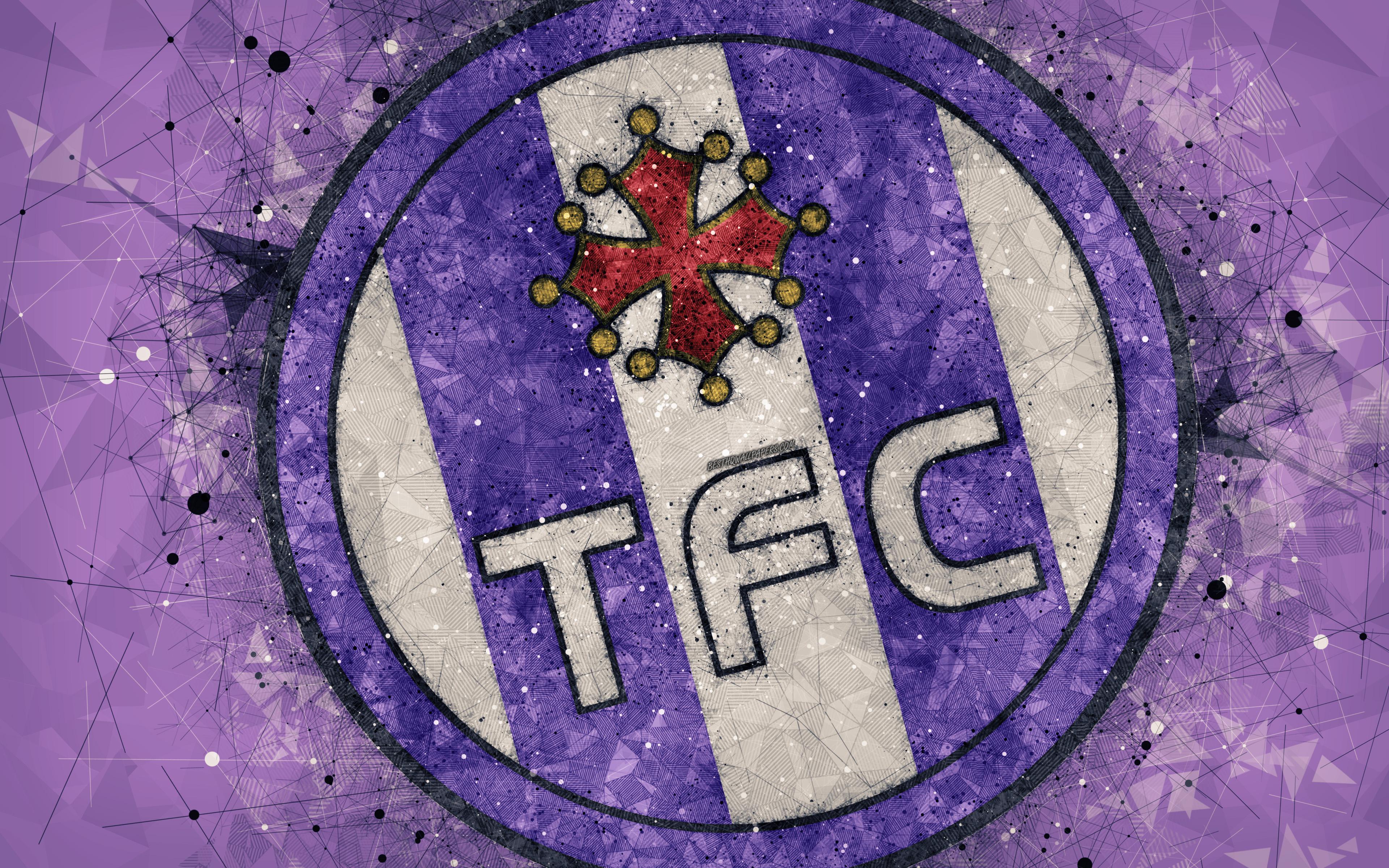 Download wallpaper Toulouse FC, 4k, geometric art, French football