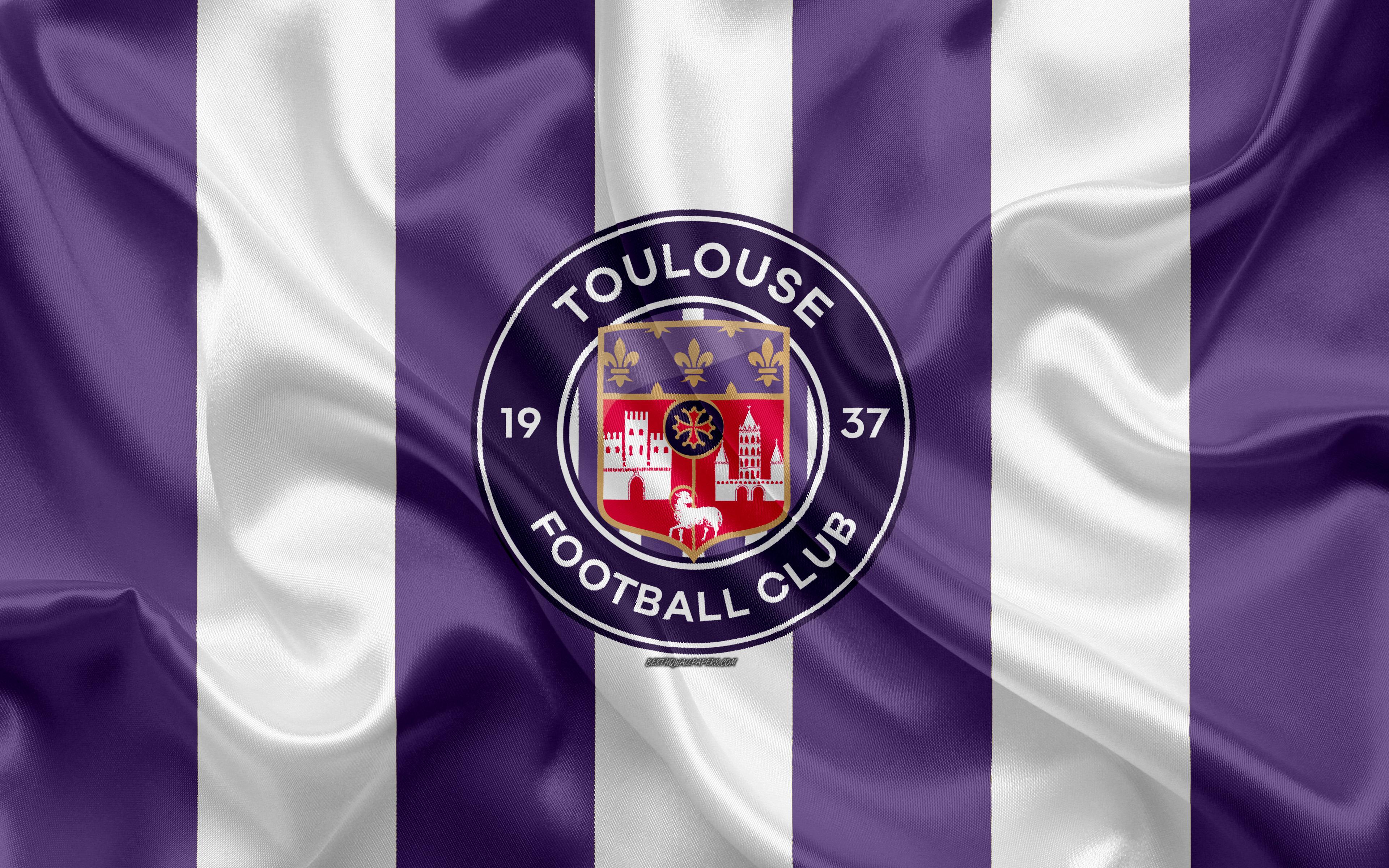 Download wallpaper Toulouse FC, new logo, 4k, french football club