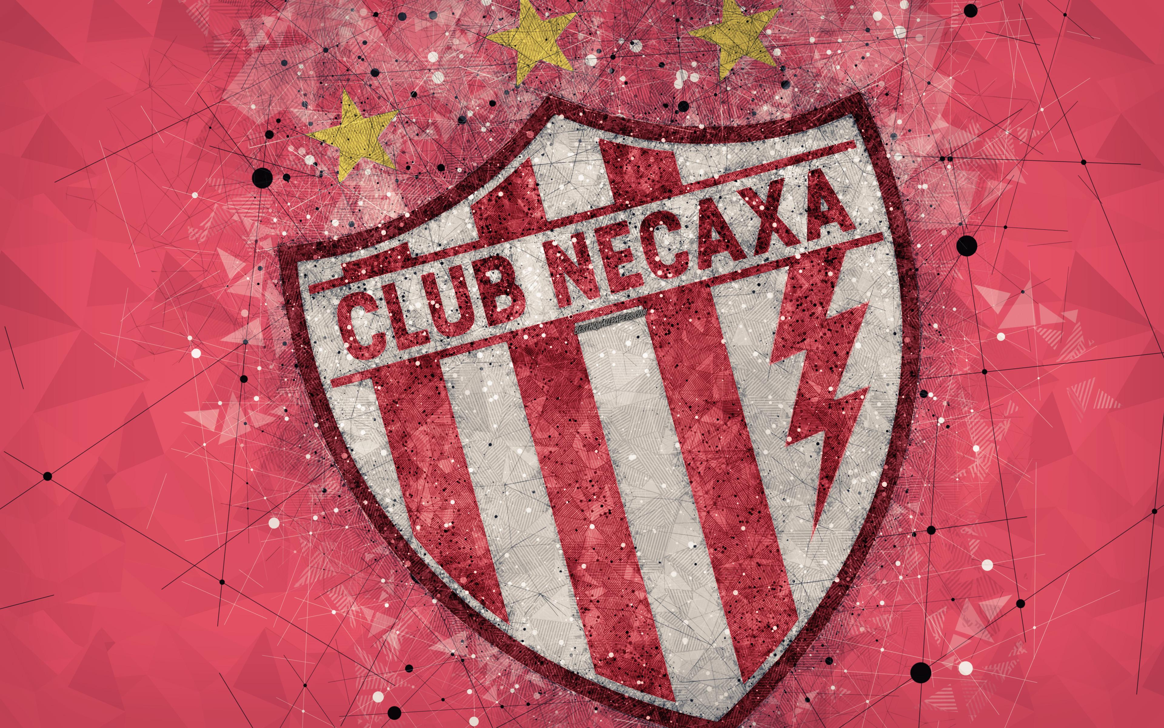 Download wallpaper Club Necaxa, 4k, geometric art, logo, Mexican