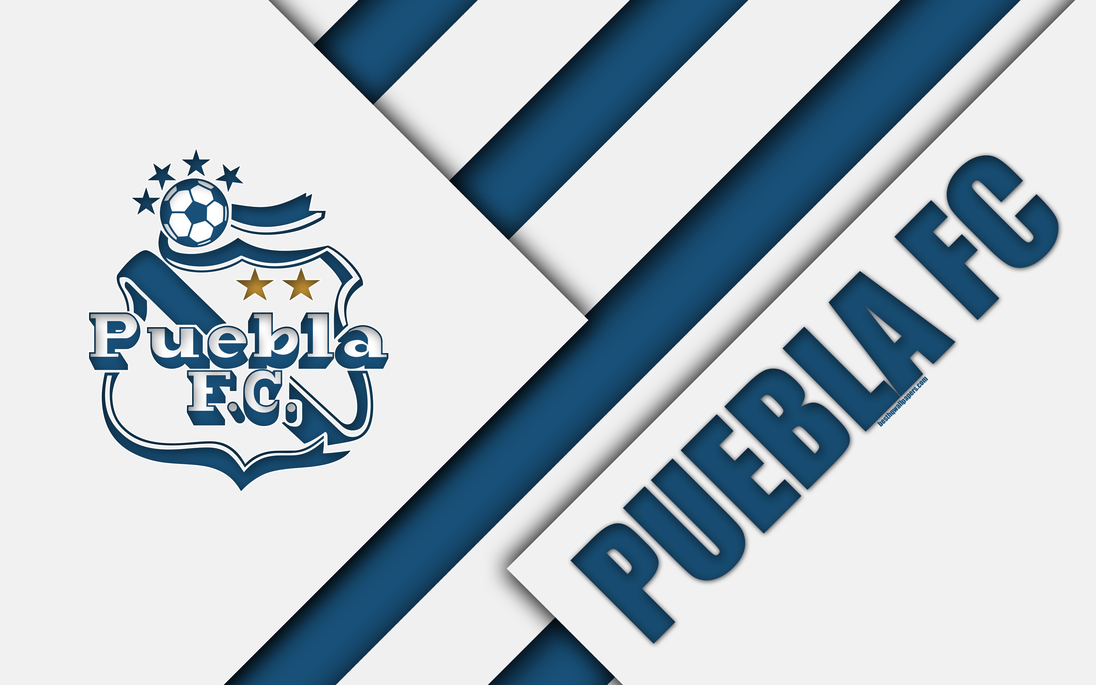 Download wallpaper Puebla FC, 4k, Mexican Football Club, material