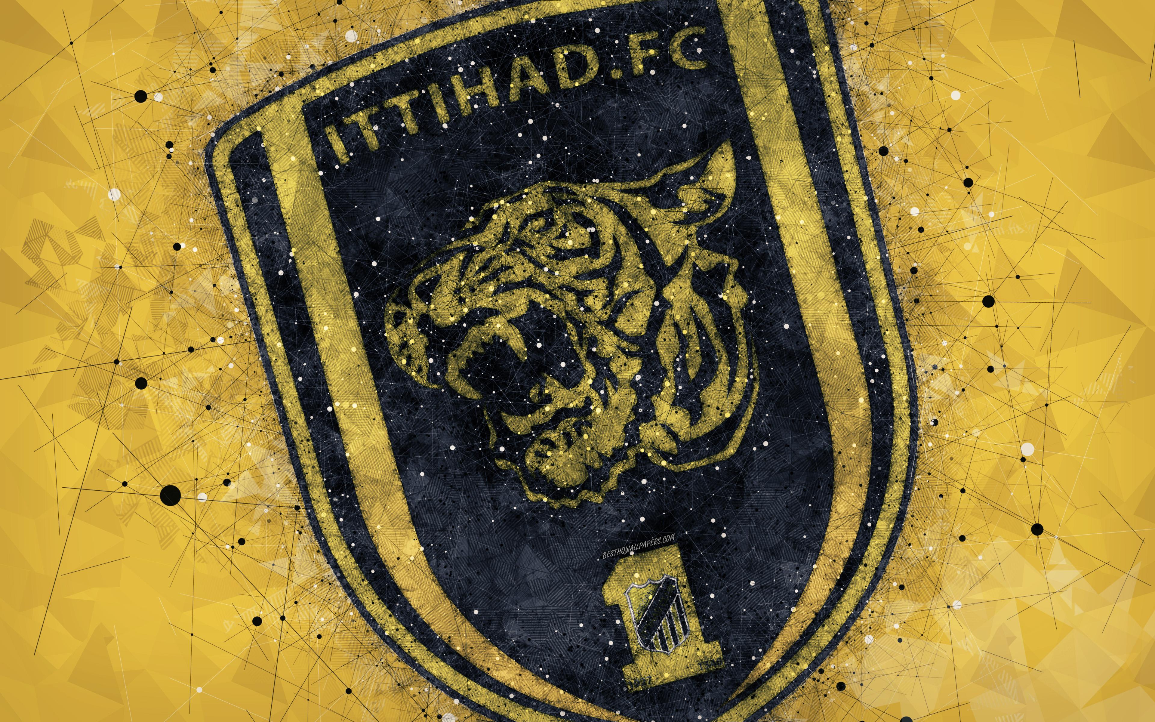 Download Wallpaper Al Ittihad FC, 4k, Saudi Football Club, Creative