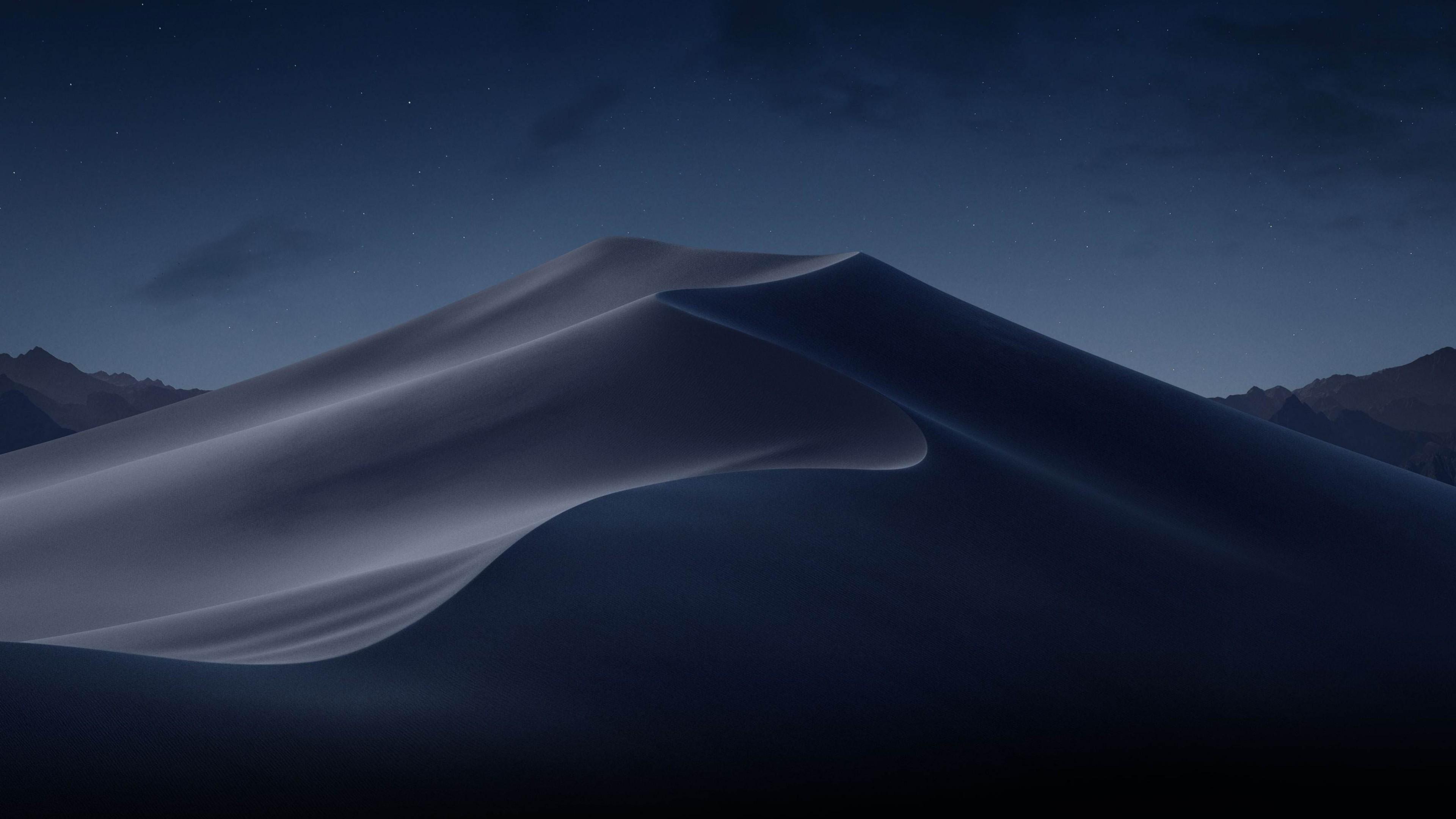 Wallpaper macOS Mojave, Night, Dunes, WWDC 4K, OS