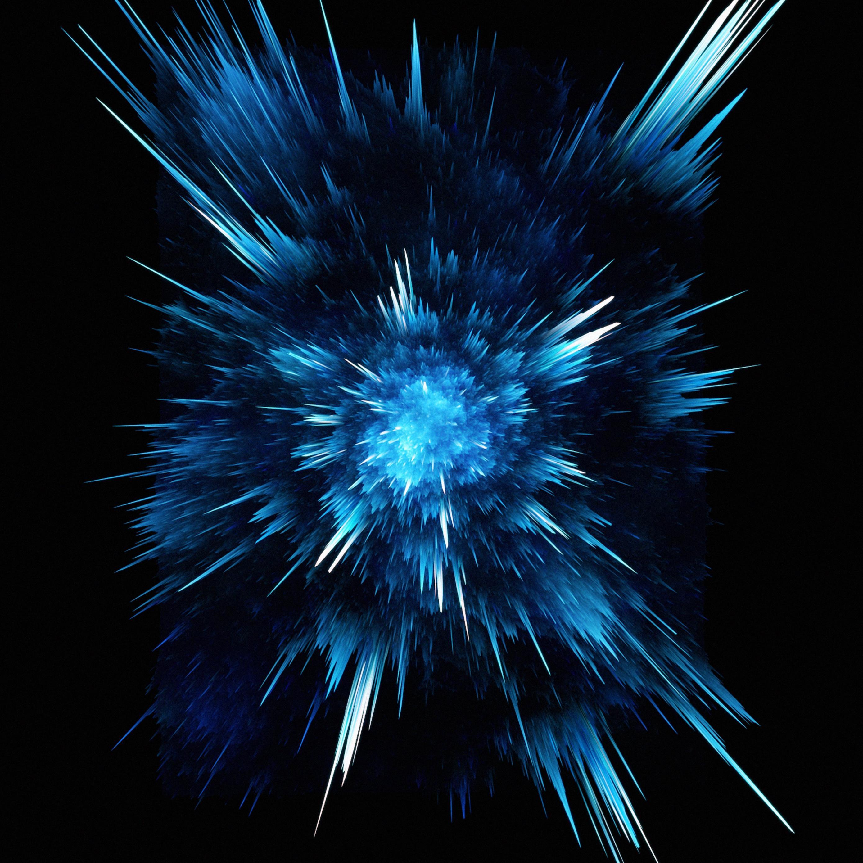 Download wallpaper 2780x2780 abstraction, blue, lines, explosion