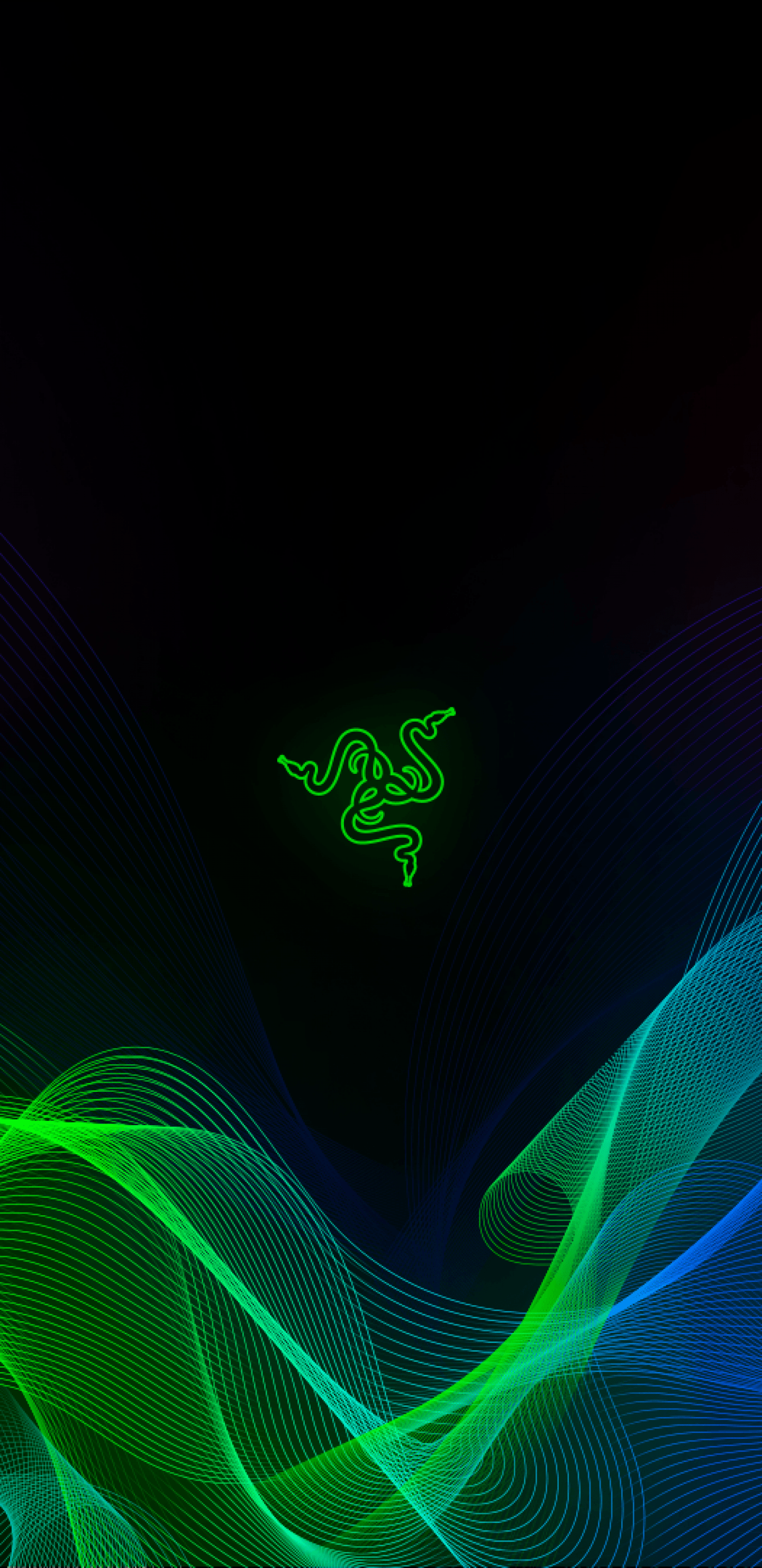 Download 1440x2960 Razer, Abstract, Waves, Sync Wallpaper