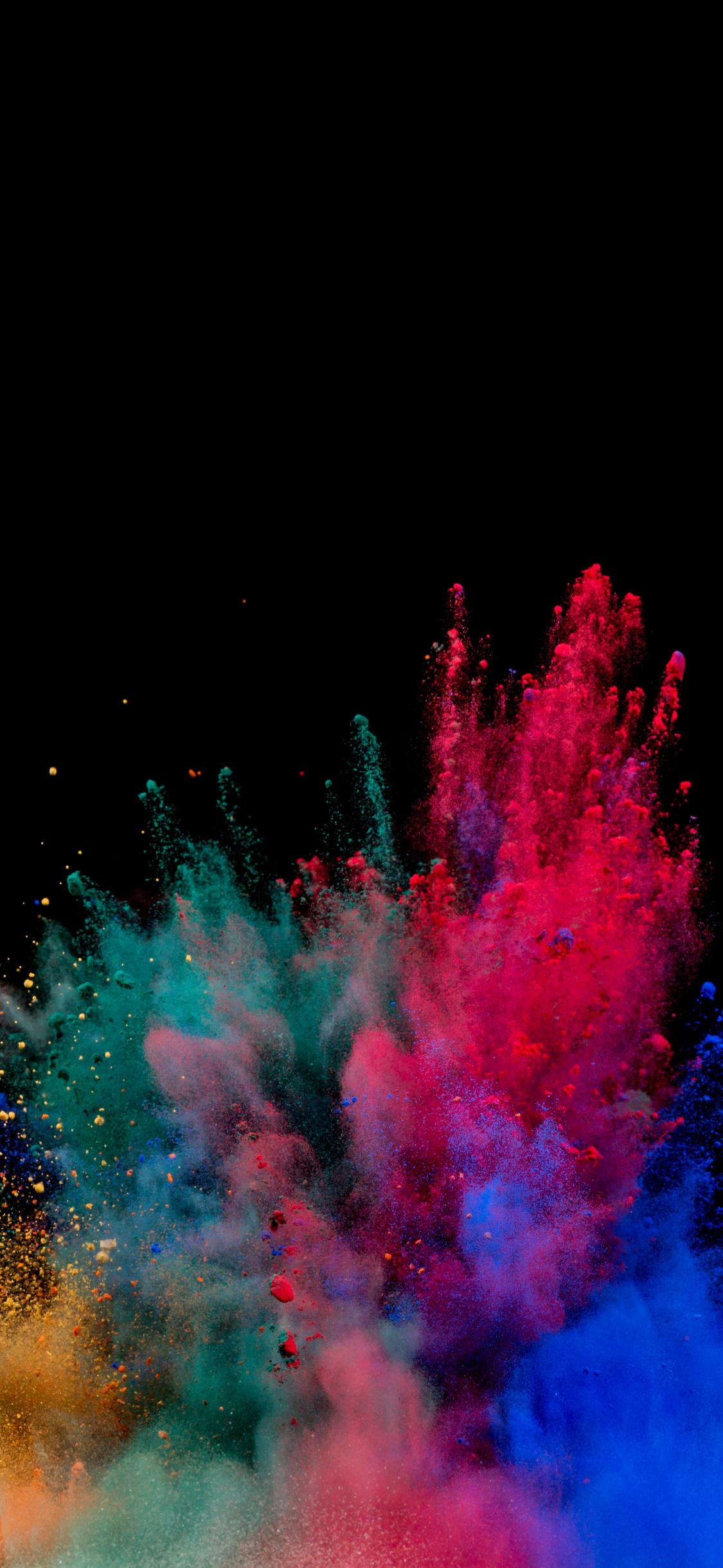 Download 1125x2436 wallpaper colors, blast, explosion, colorful