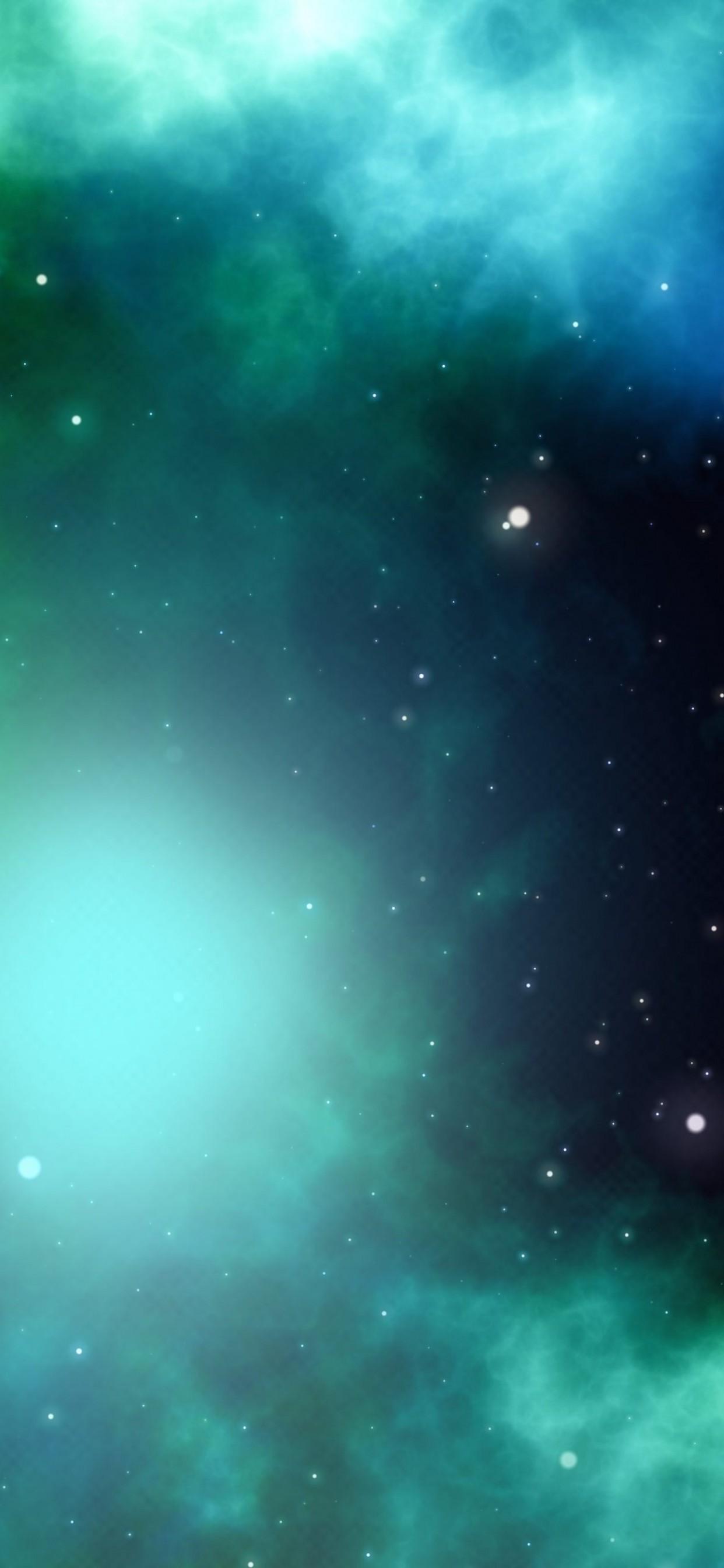 Download 1242x2688 Green Nebula, Stars, Cosmos, Galaxy Wallpaper