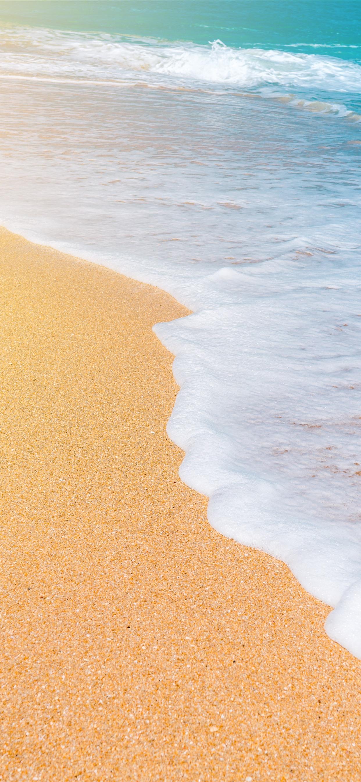 Sea, waves, foam, beach 1242x2688 iPhone XS Max wallpaper