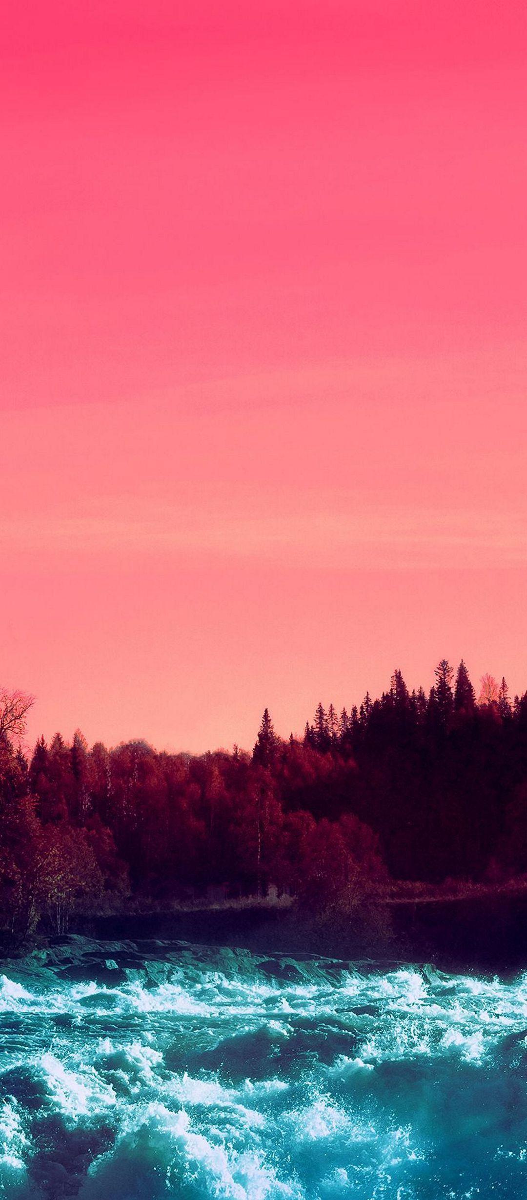 Pink Sky Nature Water - [1080x2460]