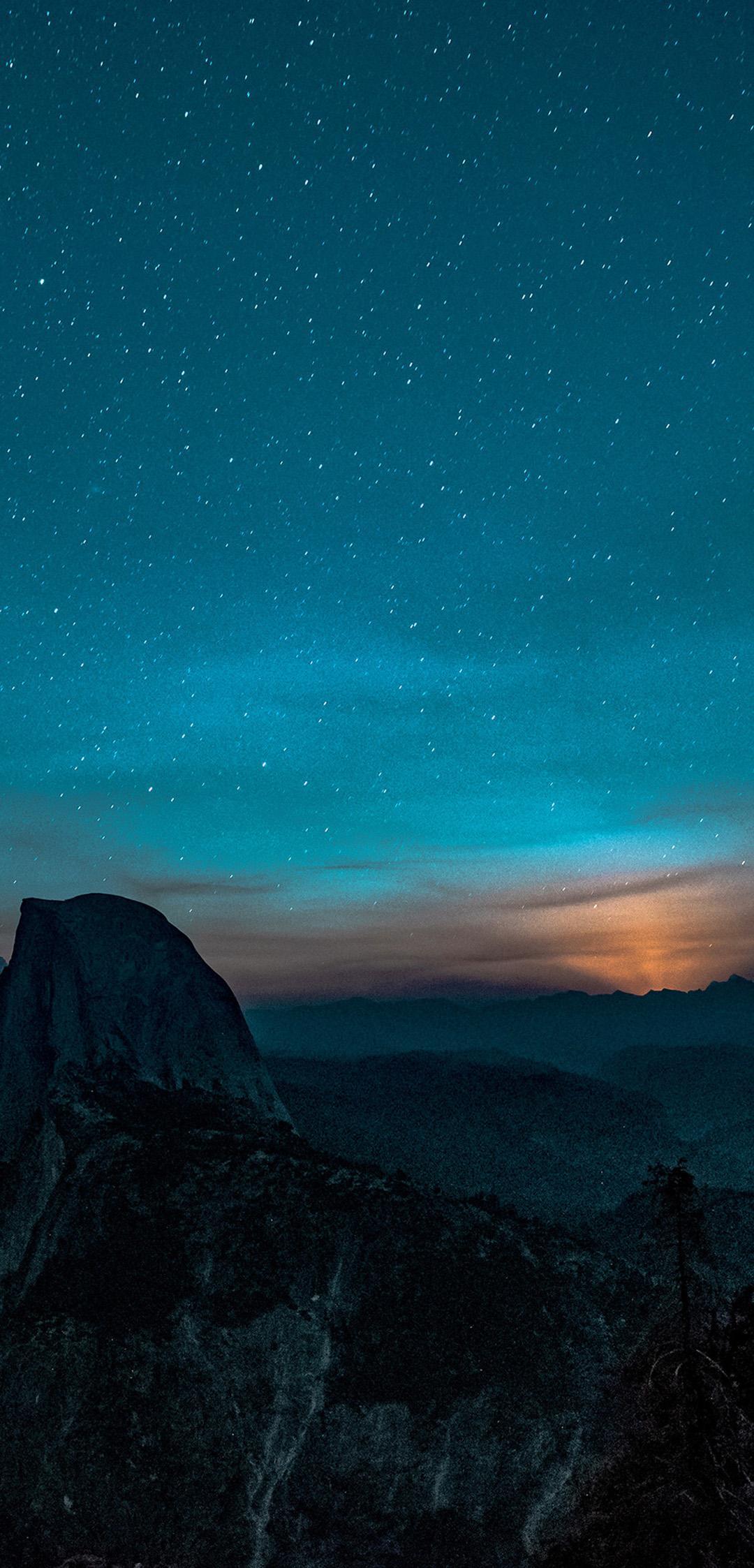 ns52 mountain night sky star space nature Wallpaper 1080 x 2246 HD
