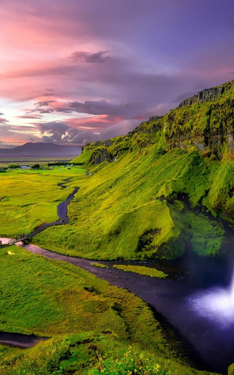 Download Iceland, falls, Waterfall Samsung n7000 wallpaper