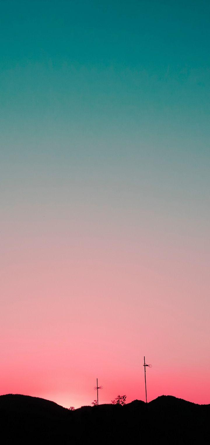 Sunset Sky Hills Wallpaper - [720x1520]