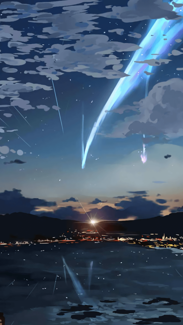 Download 750x1334 Your Name, Sky, Stars, Kimi No Na Wa, Lights