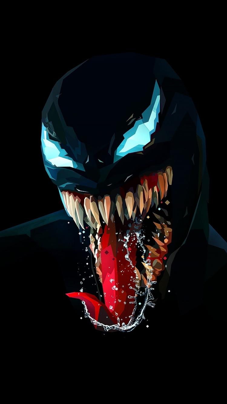 Download 750x1334 wallpaper venom, artwork, minimal, dark, iphone 7