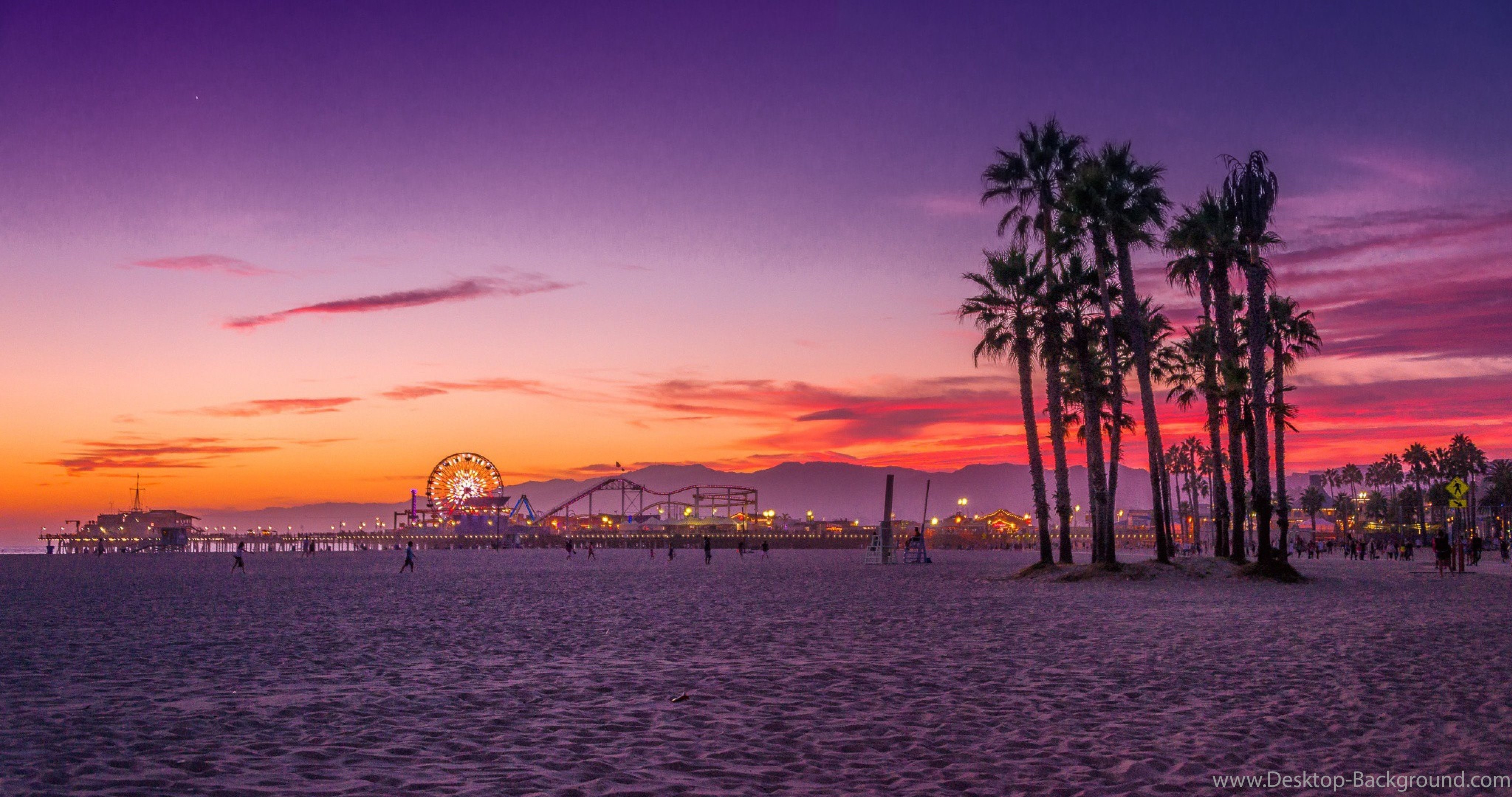 Los Angeles, Santa Monica Beach Wallpaper 4K 4096x2160. Desktop