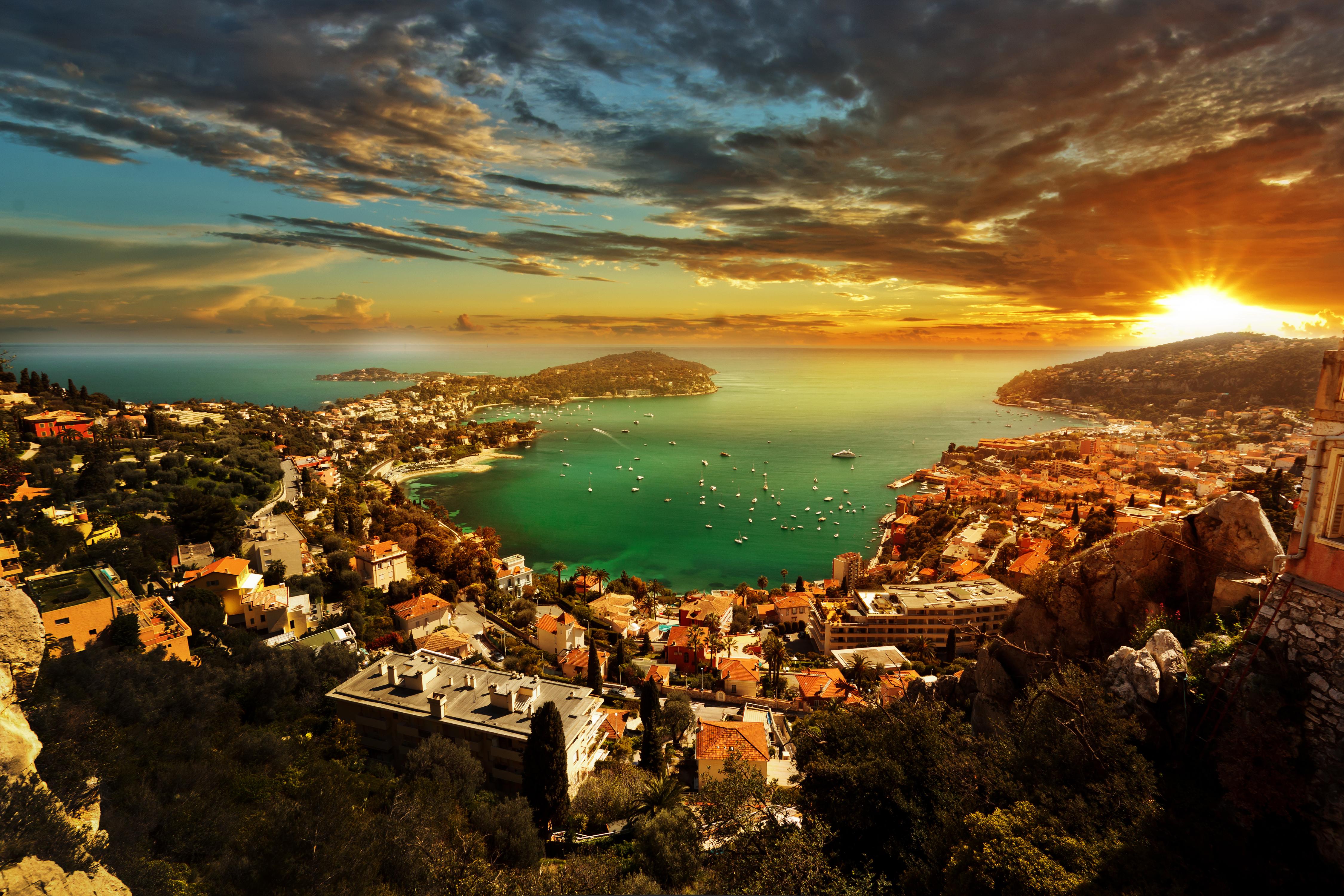 View of Monaco Sunset 4k Ultra HD Wallpaper. Background Image