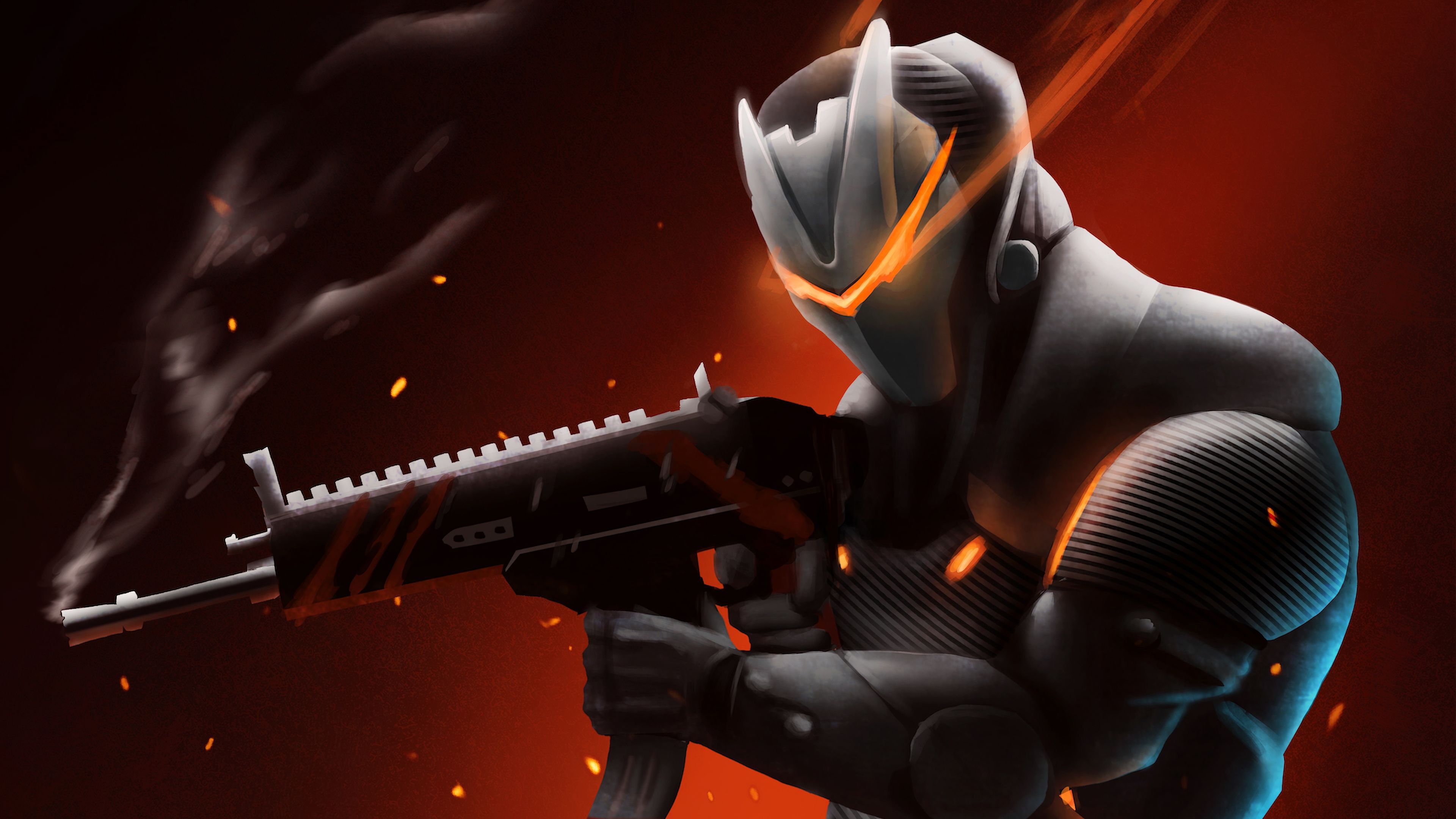 Wallpaper 4k Omega With Rifle Fortnite Battle Royale 2018 games