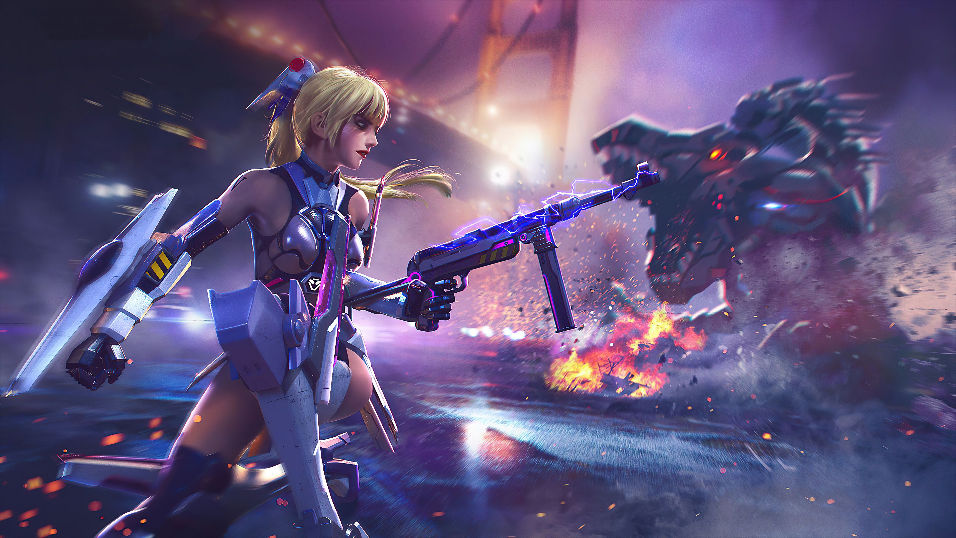 Cyber Girl Garena Free Fire Game 4k, HD Games, 4k Wallpaper, Image, Background, Photo and Picture