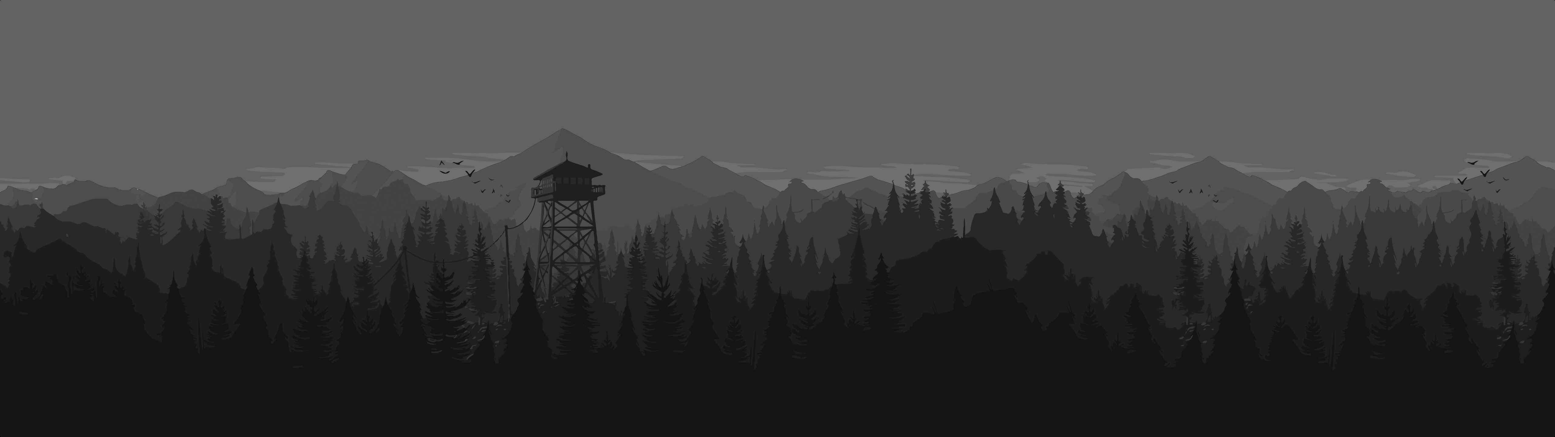 Greyscale Firewatch [5120x1440]. Greyscale, Firewatch, Lego wallpaper