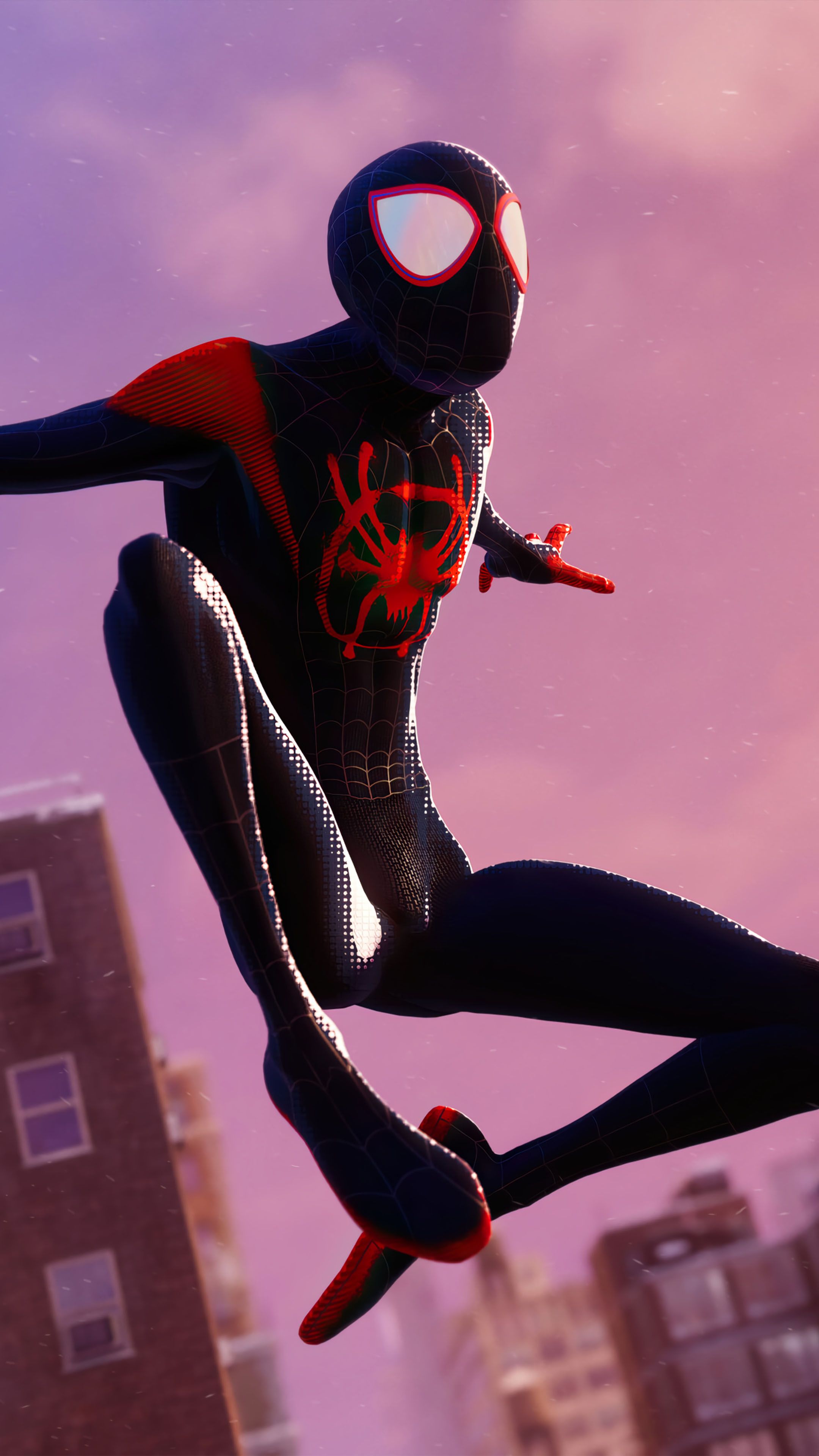Spider Man Miles Morales Into The Spider Verse Suit 4K Ultra HD Mobile Wallpaper