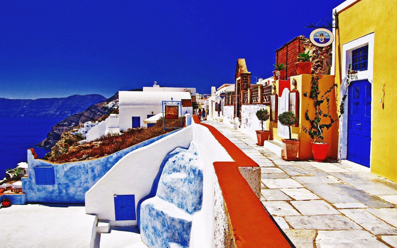 Beautiful scenery at Santorini Wallpaper 1680×1050