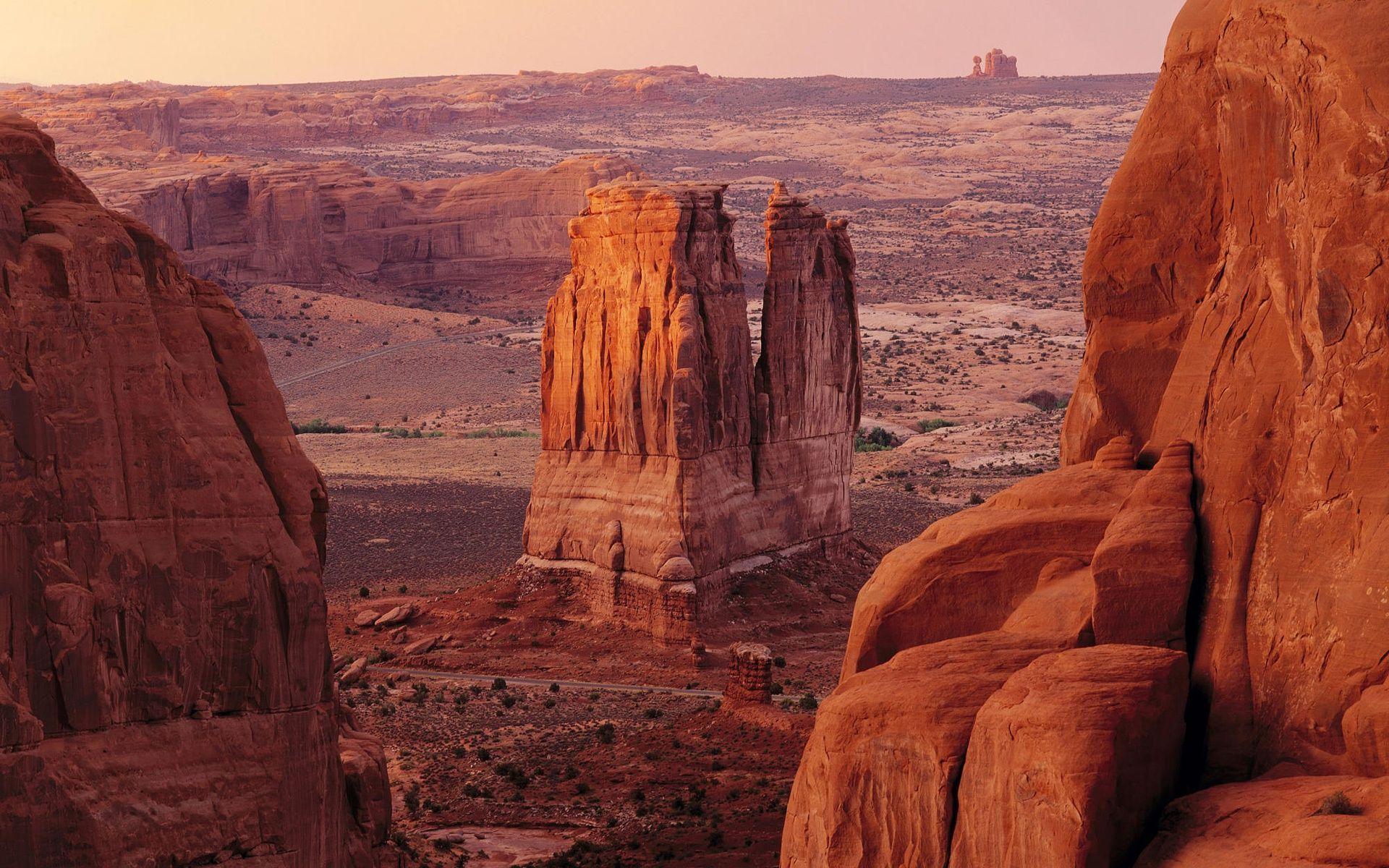 Courthouse Towers in Arches National Park Wallpaper and