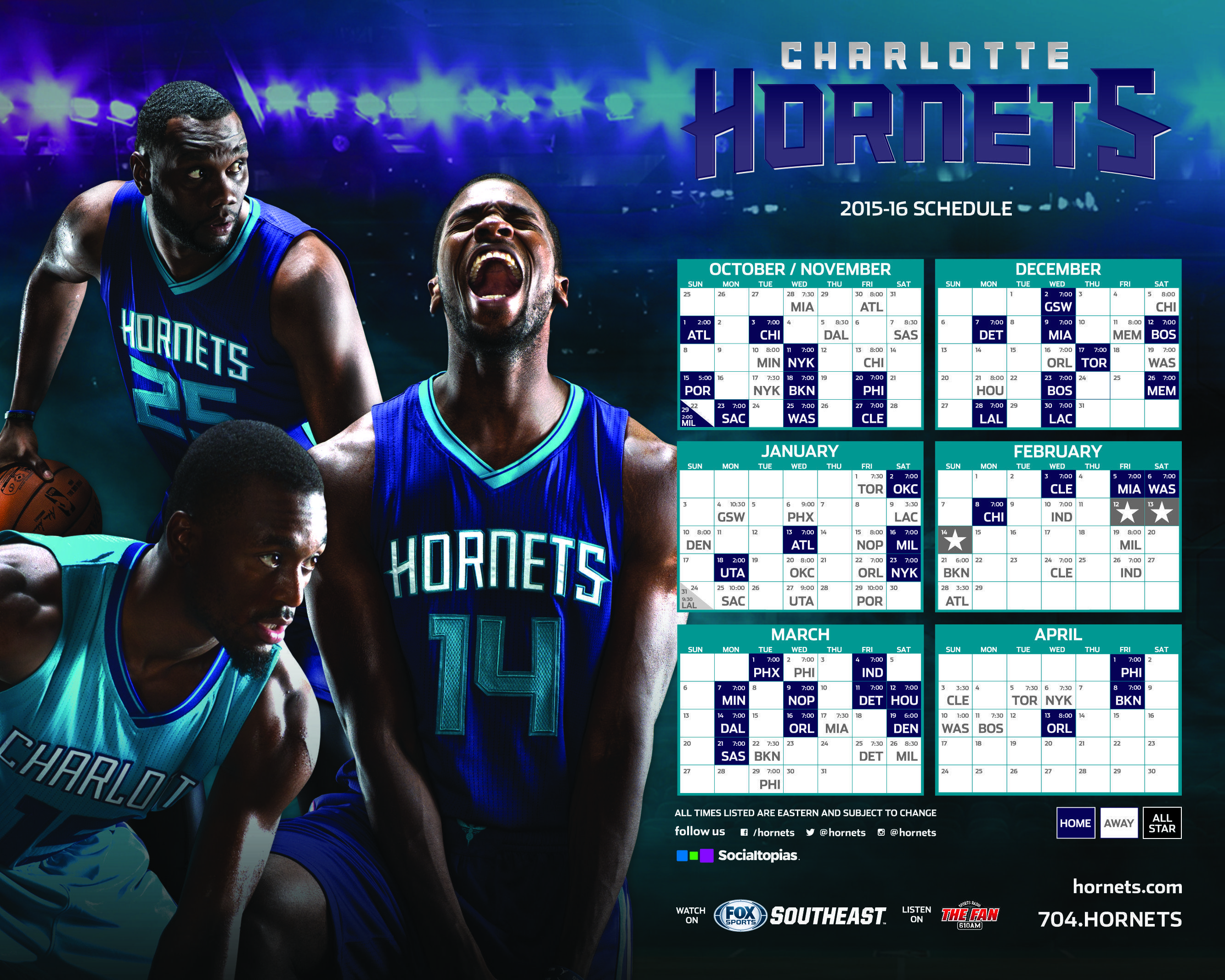 Hornets Announce 2015 16 Regular Season Schedule