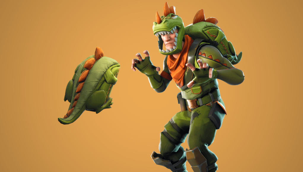 Rex Outfit And Scaly Back Bling Image Via FortniteIntel Fortnite Skins Include A T Rex, A Squeaky Pickaxe, And More. Rex Skin Wallpaper