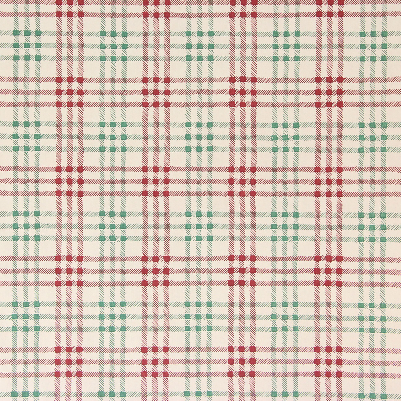 1950s Vintage Wallpaper Red Green Plaid