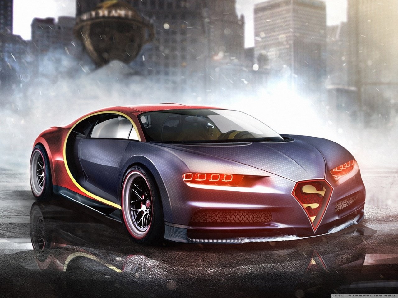 Superman Bugatti Chiron Ultra HD