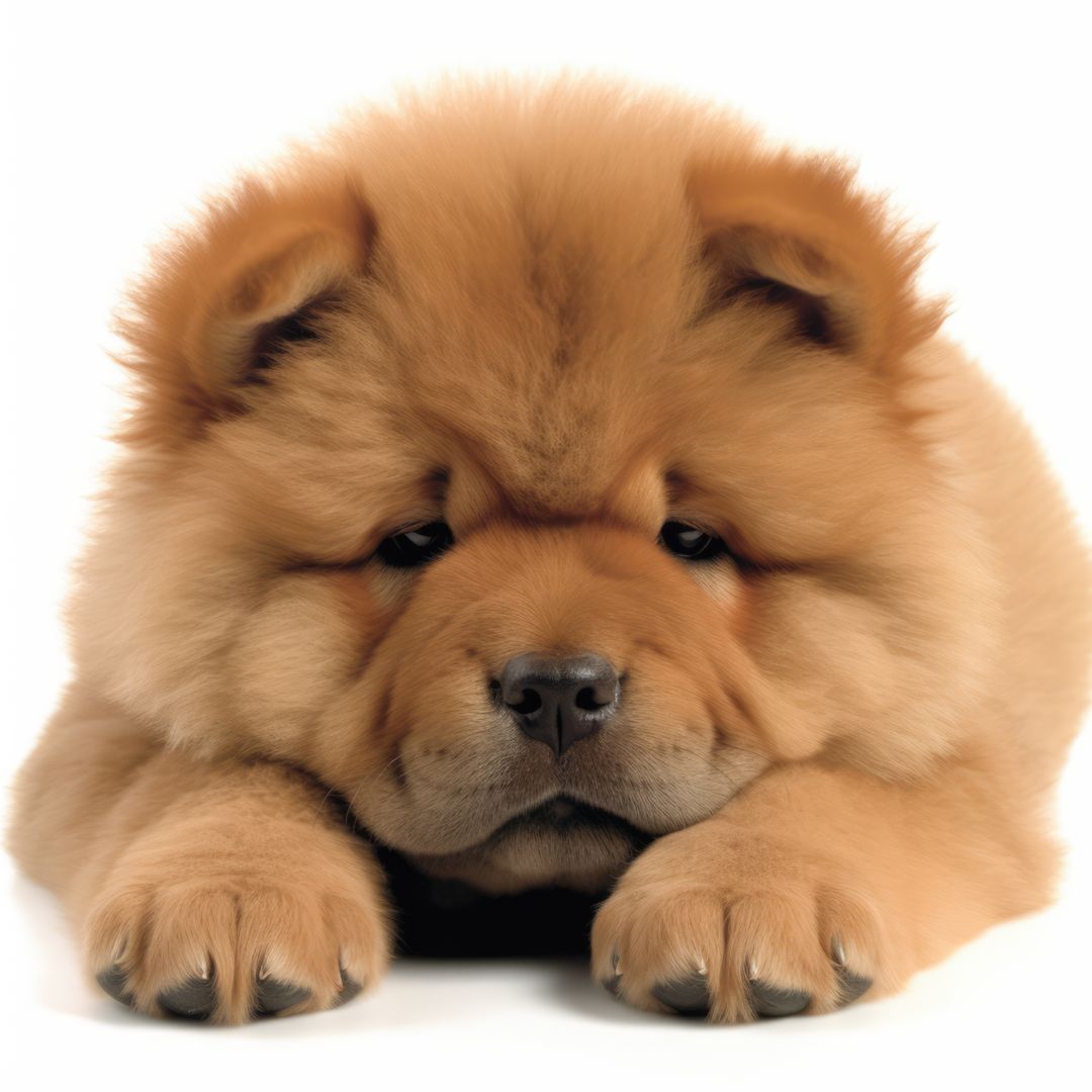Portrait of cute chow chow puppy