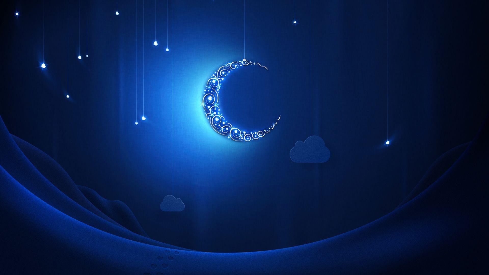 Blue moon at Ramadan wallpaper and image, picture
