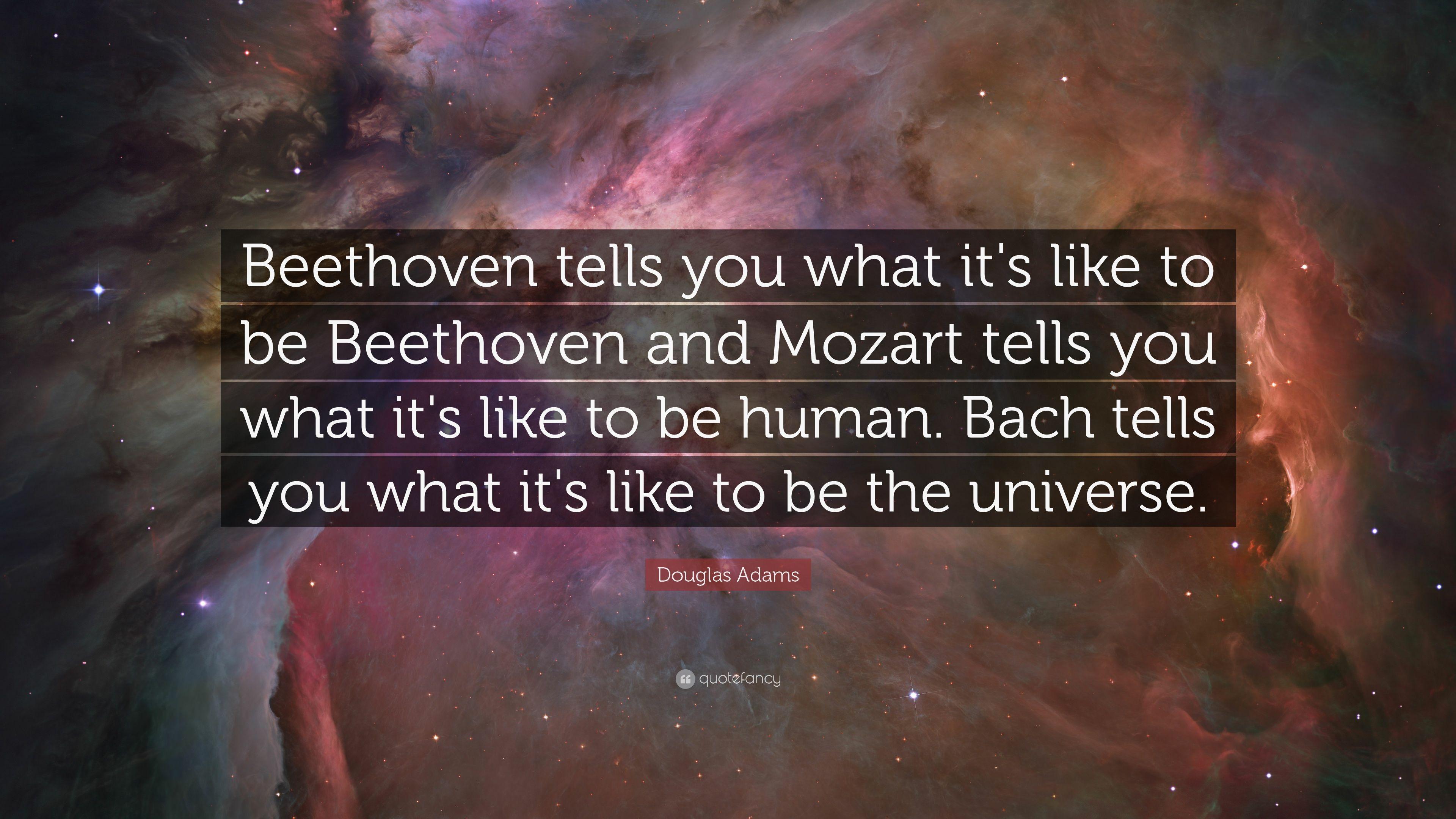 Douglas Adams Quote: “Beethoven tells you what it's like to be