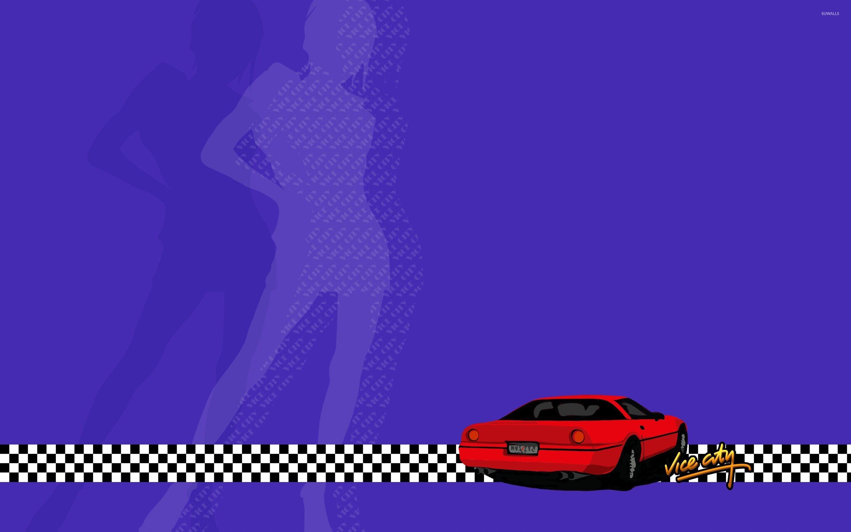 Red car in Grand Theft Auto: Vice City wallpaper wallpaper