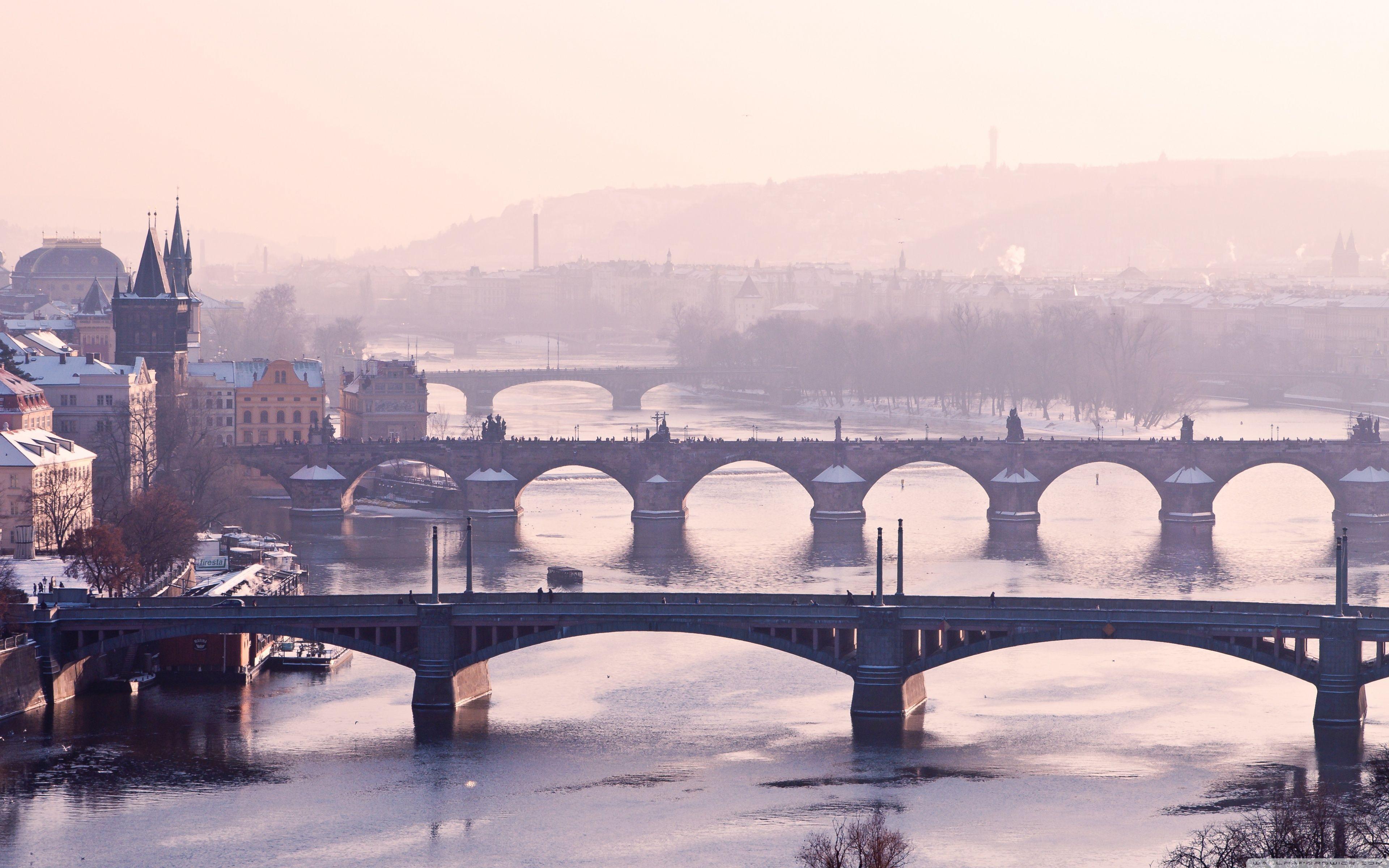 Prague Bridge, Czech Republic HD desktop wallpaper, Widescreen