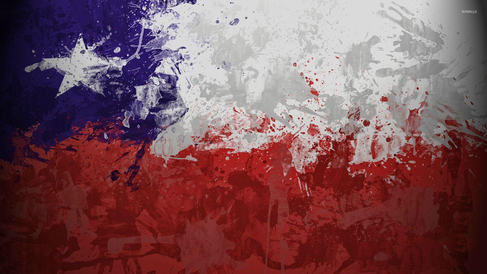 Chile flag with paint drops wallpaper Art wallpaper