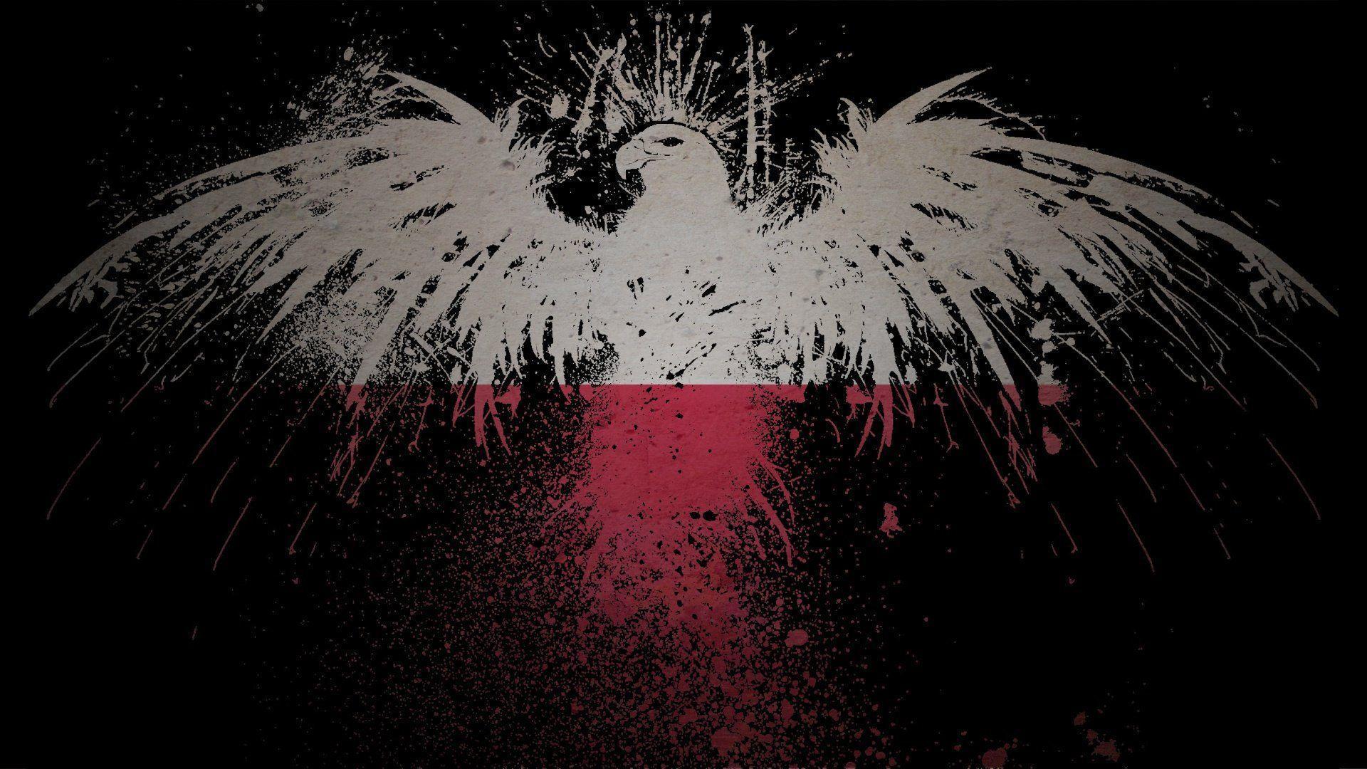Eagles flags Polish Poland artwork White Eagle wallpaper