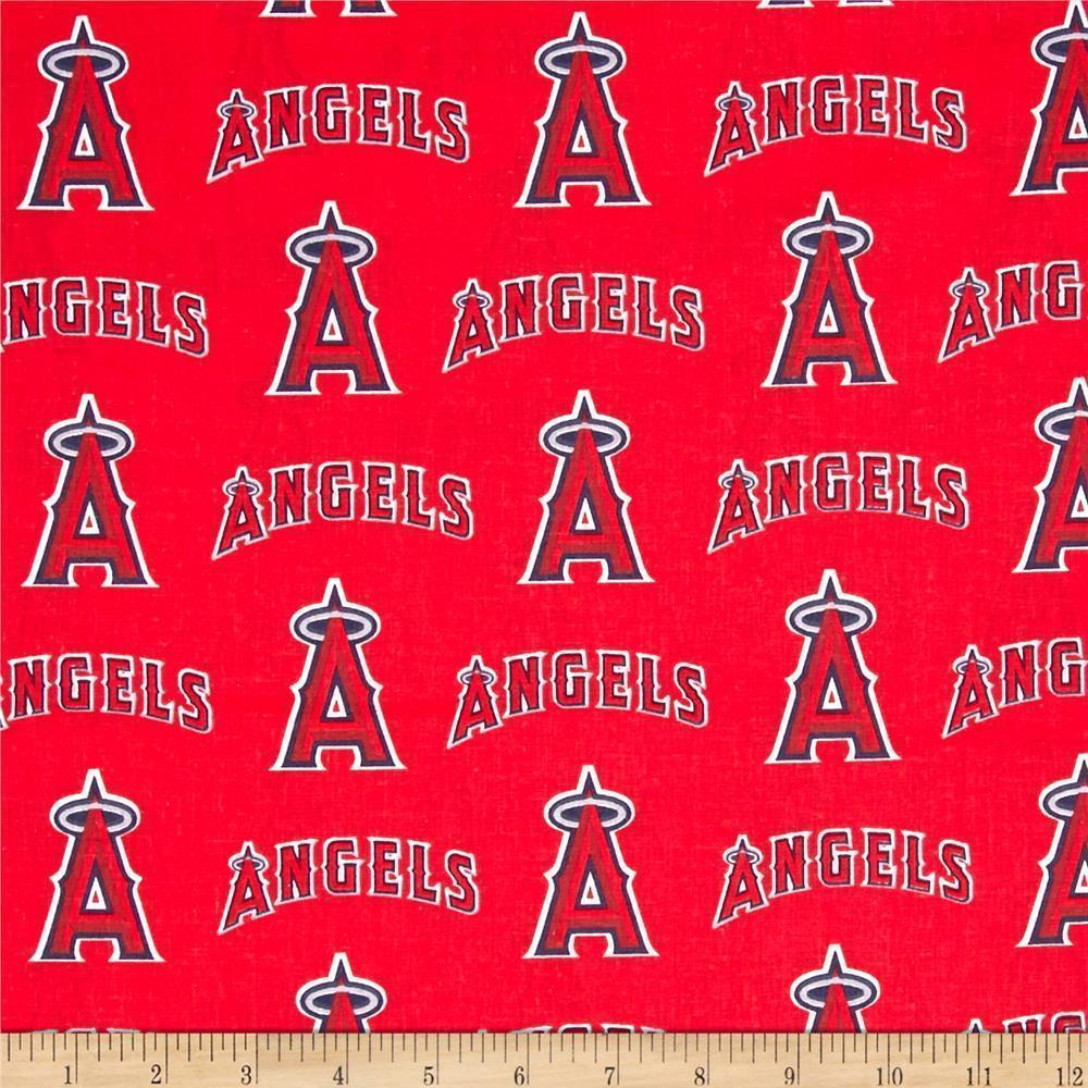 MLB Cotton Broadcloth Los Angeles Angels Of Anaheim Red Blue