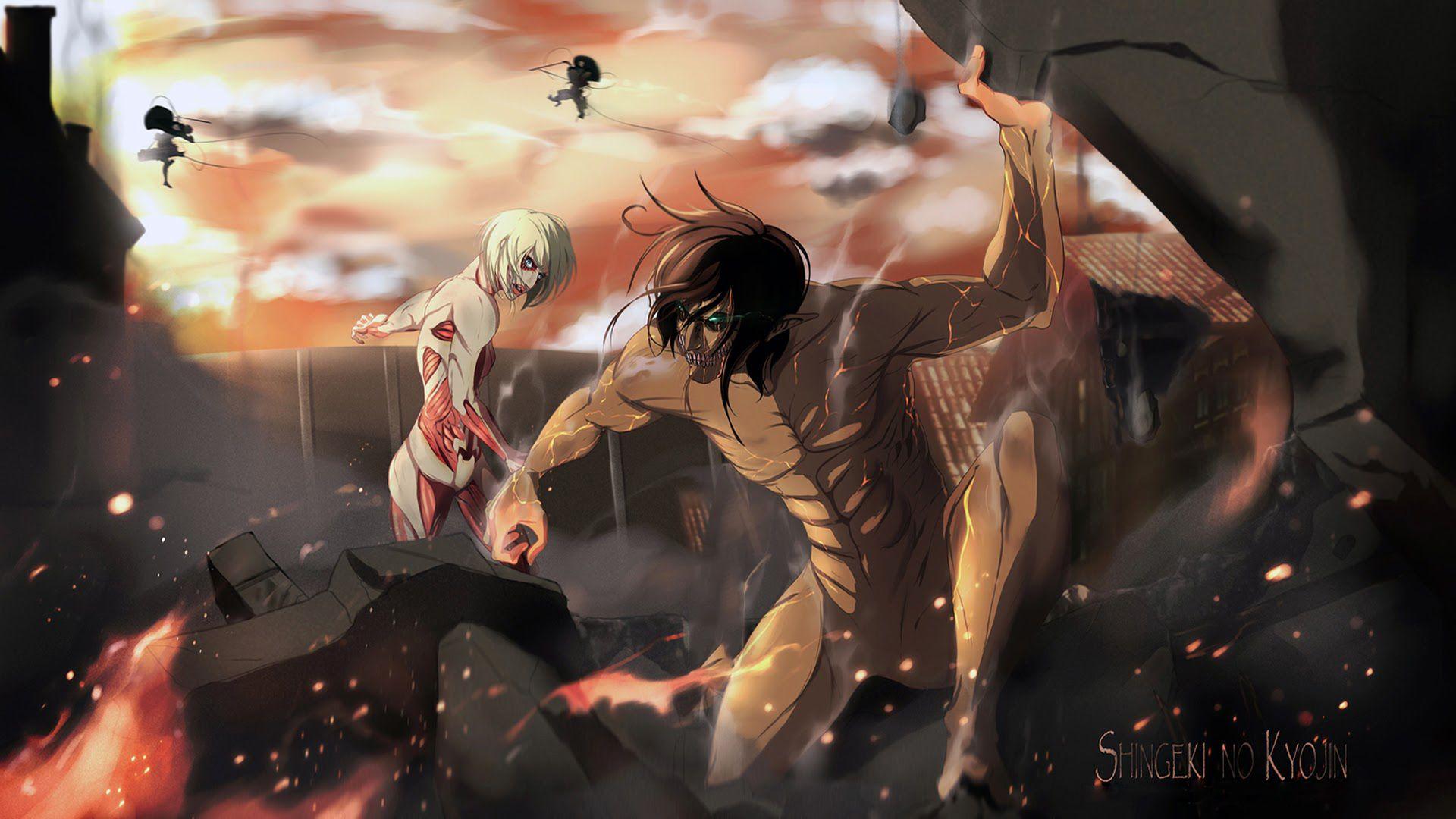 Anime Attack On Titan Eren Yeager Annie Leonhart Wallpaper