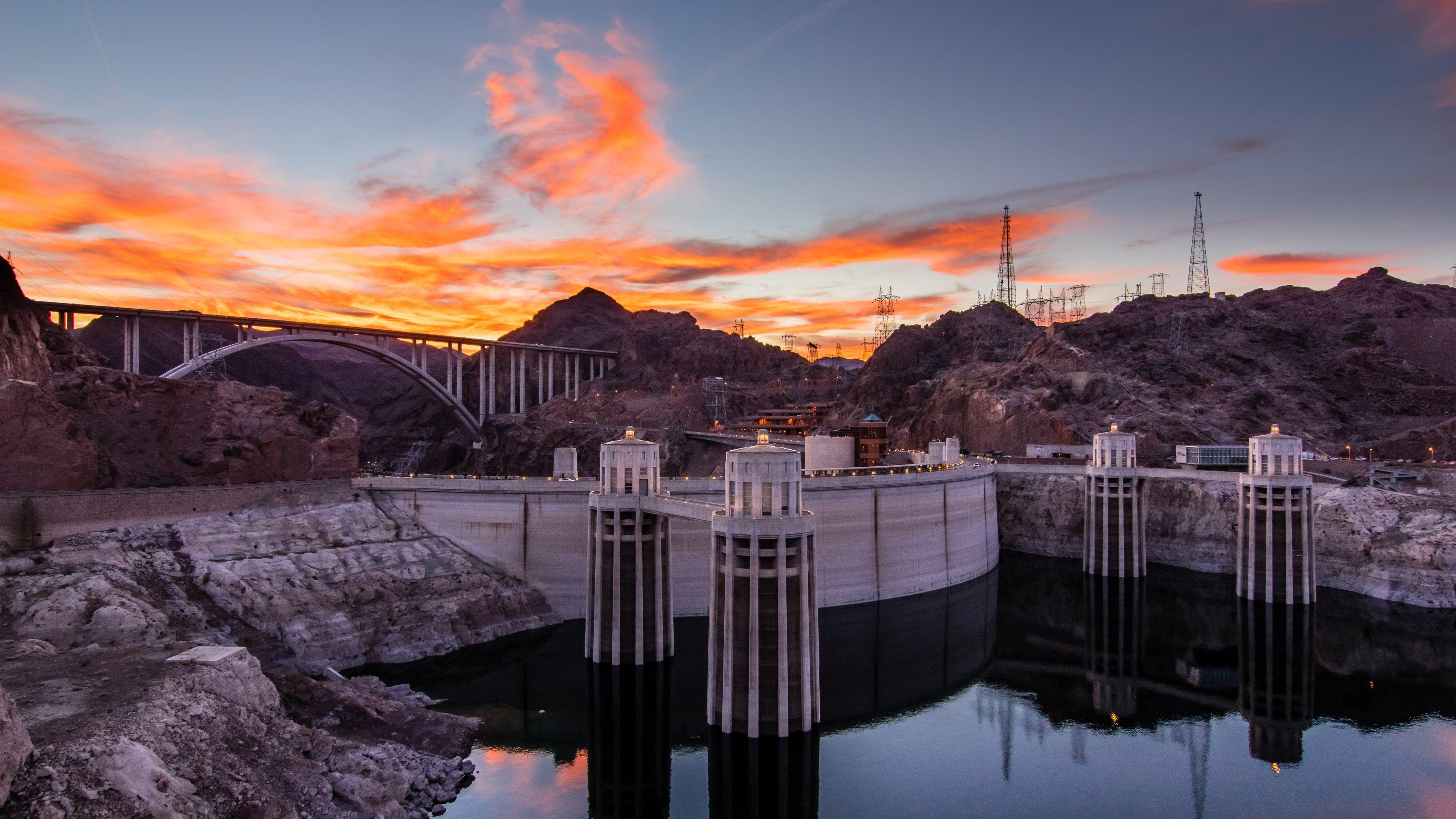Hoover Dam at Sunset. HD Wallpaper · 4K