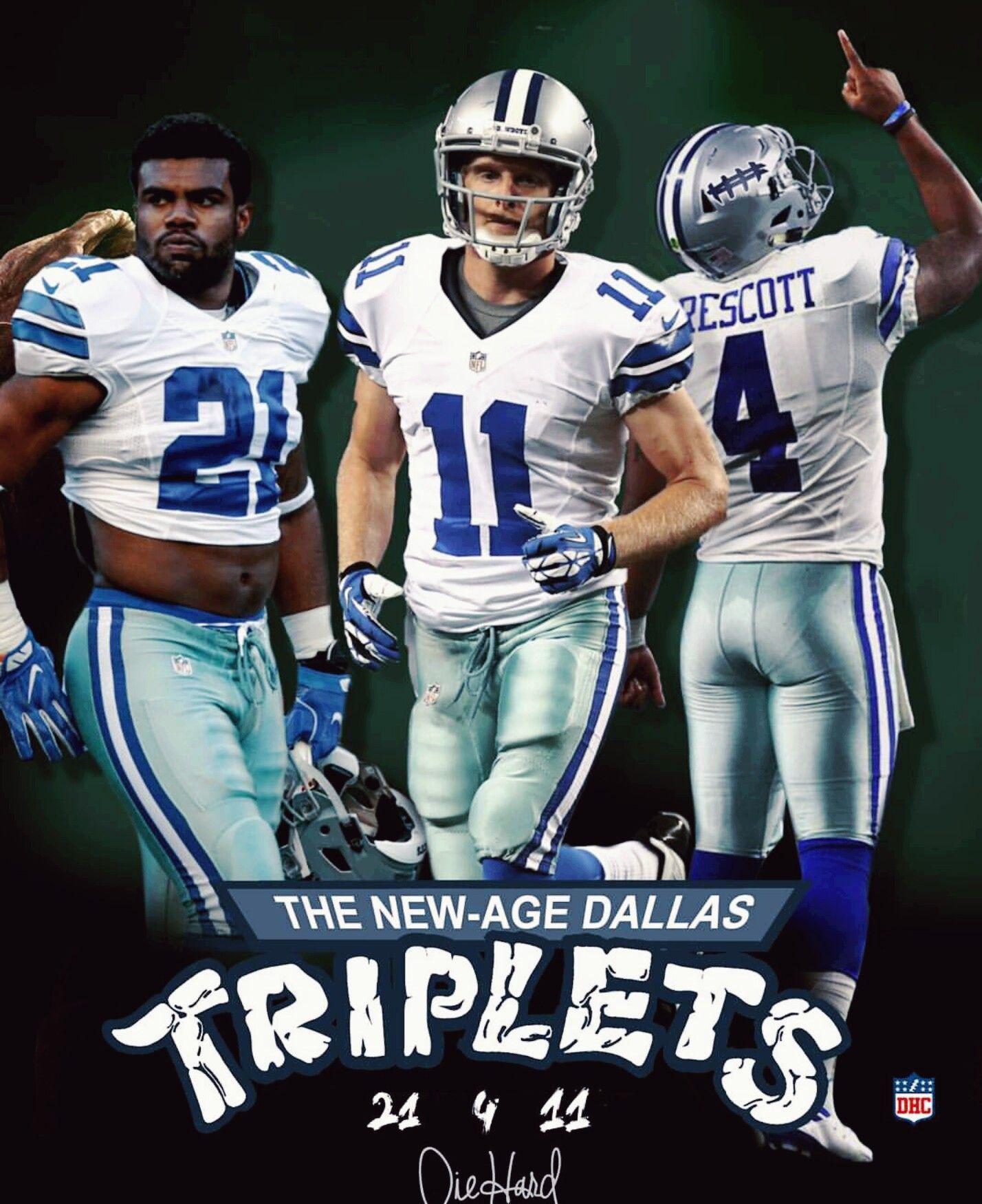 Ezekiel Elliott, Cole Beasley & Dak Prescott. NFL: Dallas Cowboys